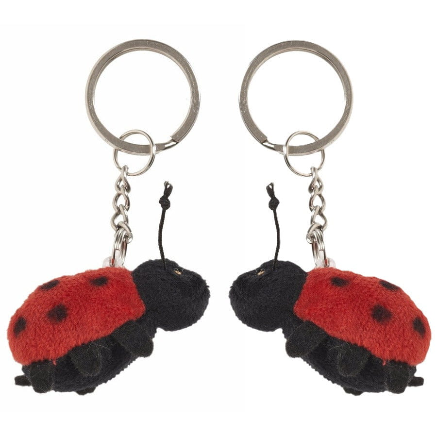 Nature Planet lieveheersbeestje knuffel - pluche - 2x - 6 cm - sleutelhanger