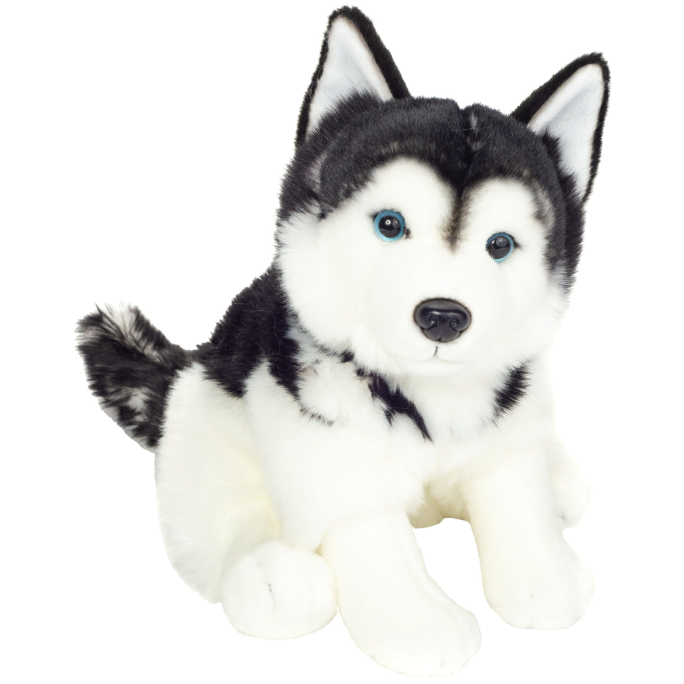 Husky knuffel hond - pluche - grijs/wit - 30 cm