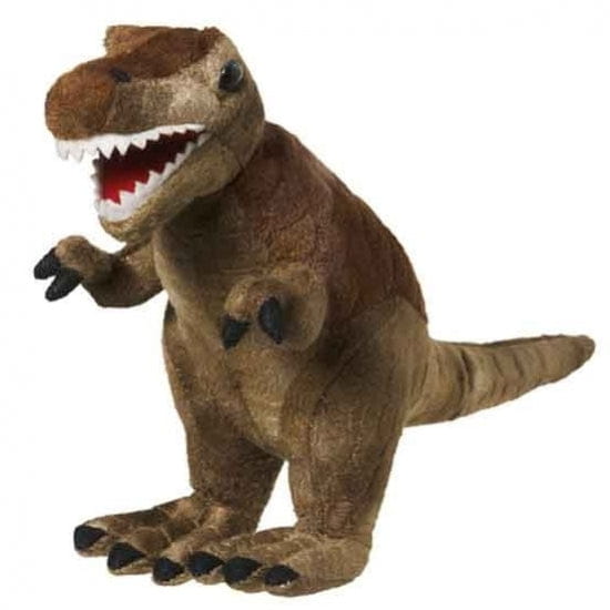 Knuffel T-Rex dinosaurus - pluche - 20 cm - bruin
