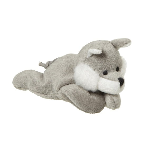 Nature Planet wolf knuffel - pluche - grijs - 13 cm - dierenknuffel