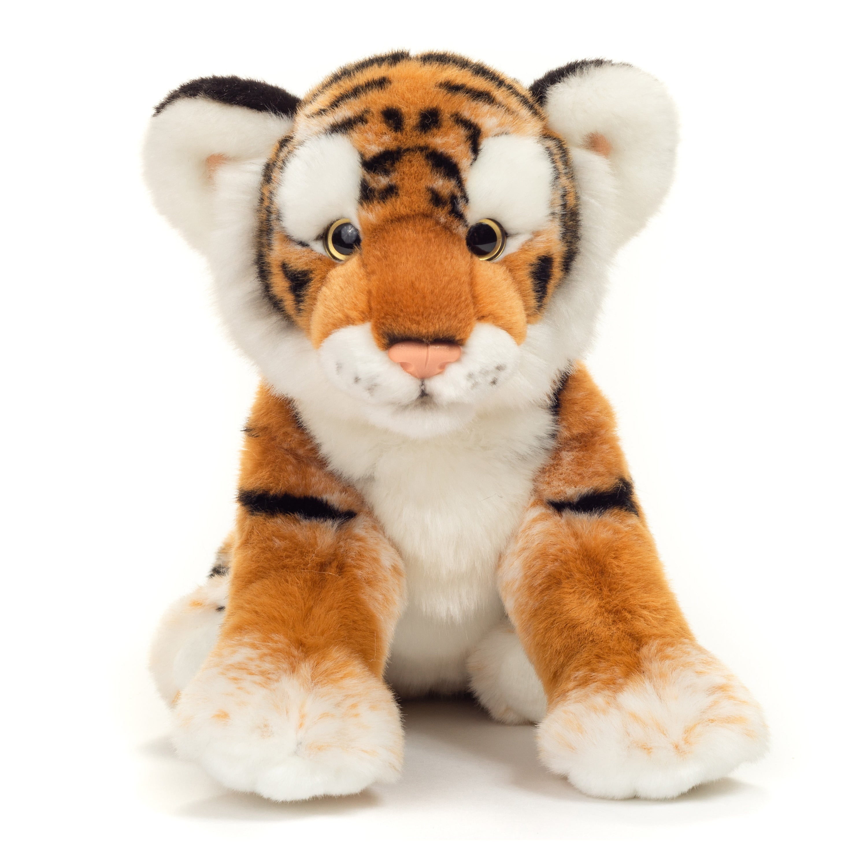 Tijger knuffel - zacht pluche - lichtbruin - 32 cm