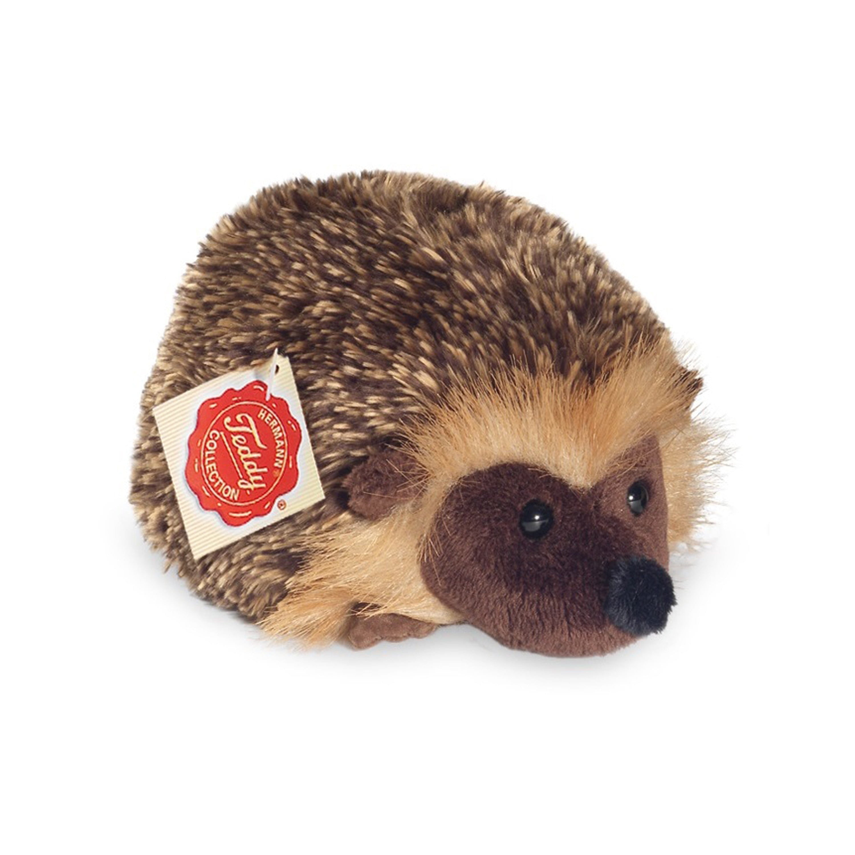 Hermann Teddy egel knuffel - pluche - bruin - 15 cm