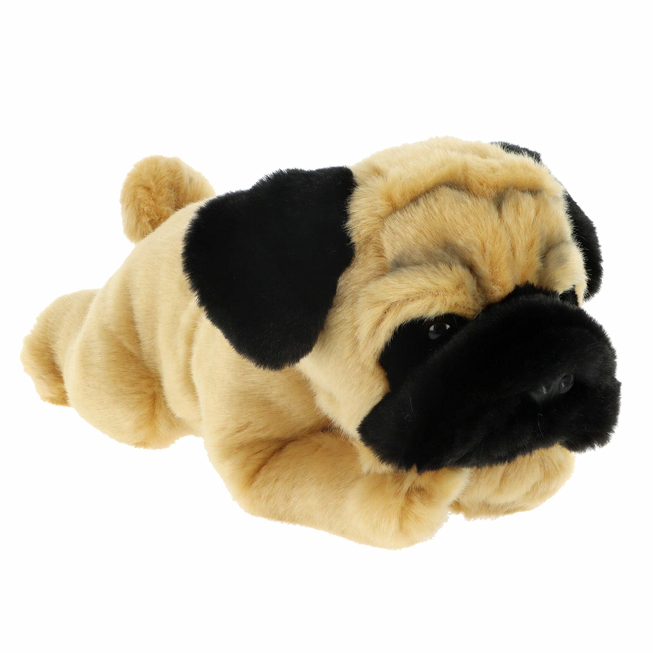 Mopshond puppy knuffel - pluche - beige - 35 cm