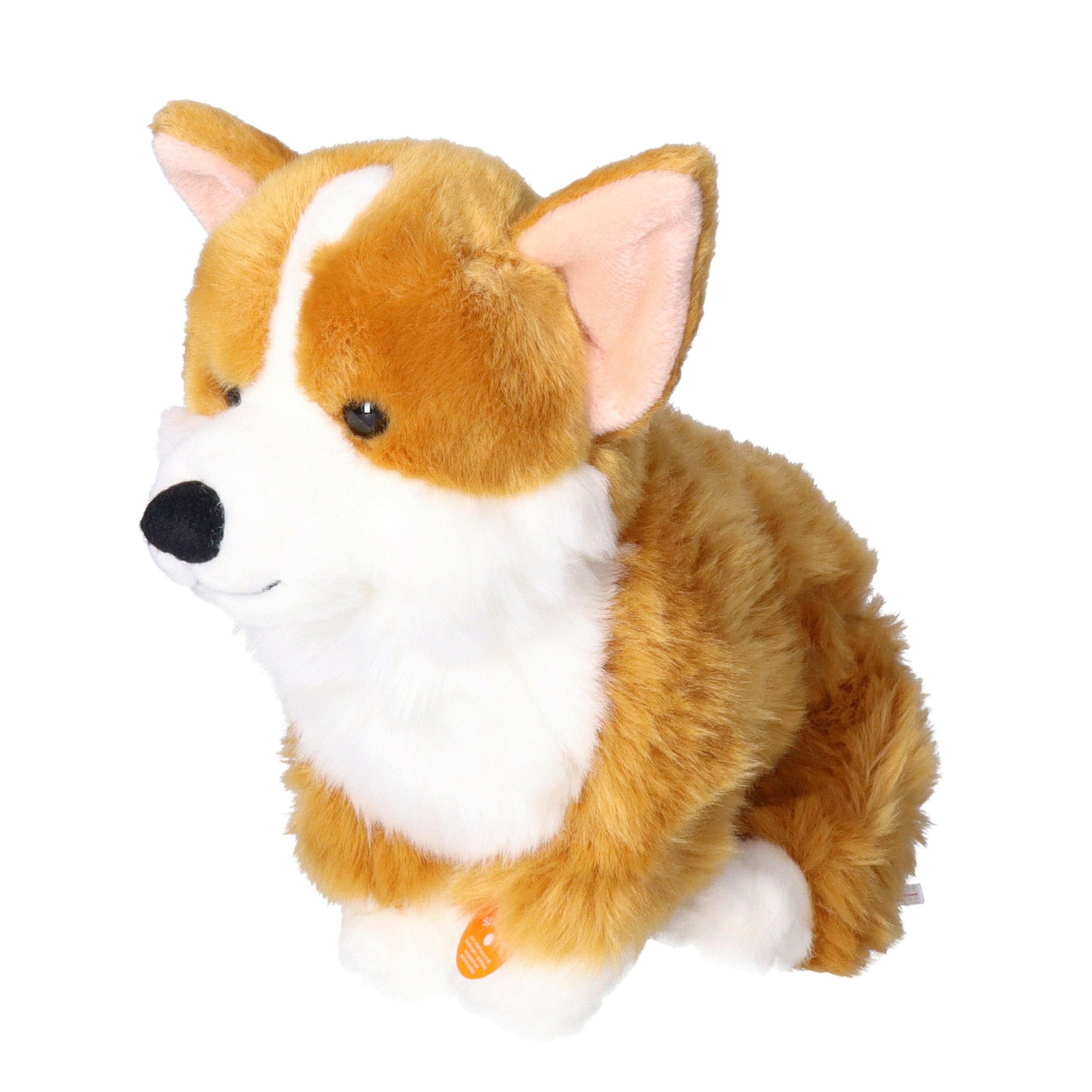 Corgi knuffel - pluche - bruin/wit - 30 cm - Hermann Teddy