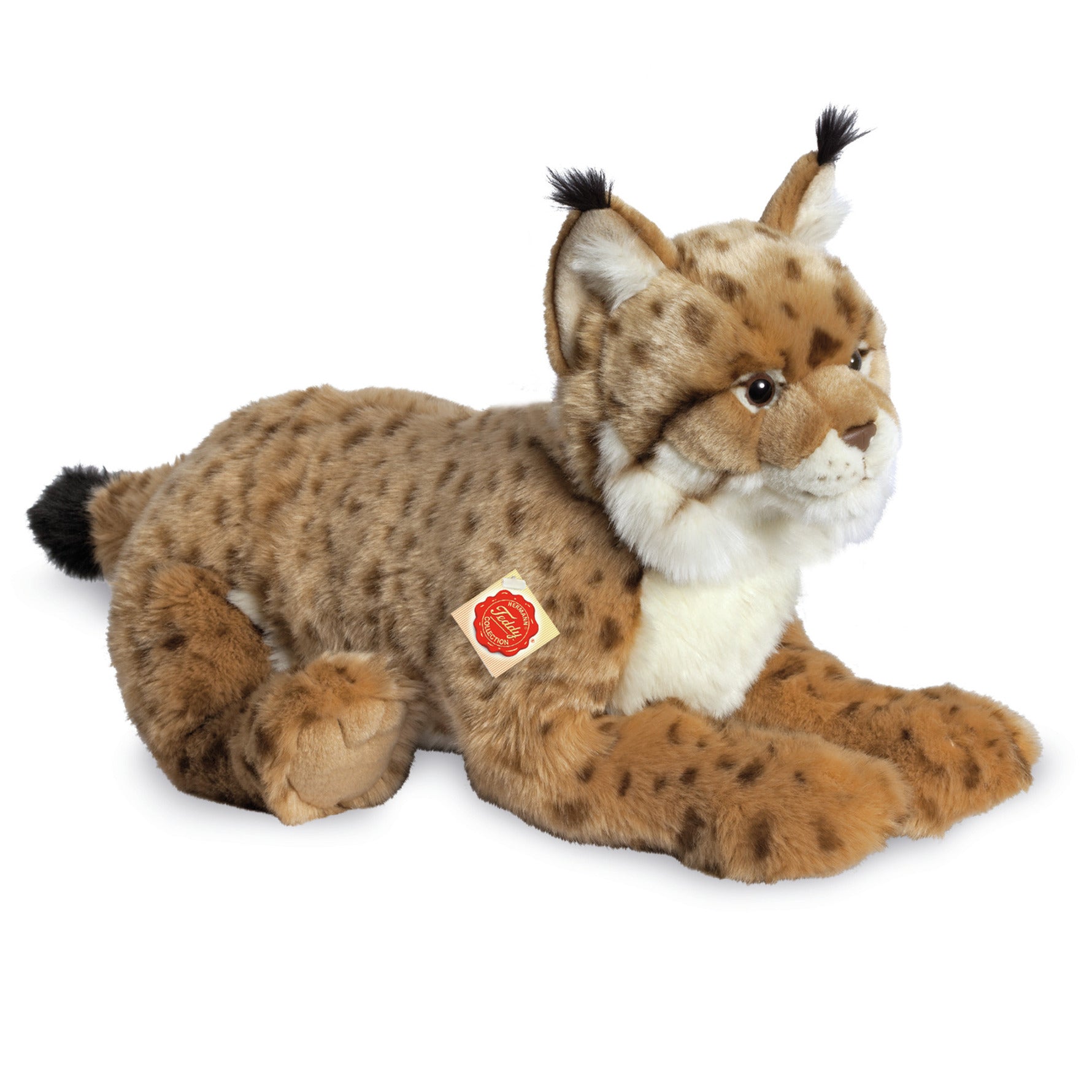 Lynx knuffel - zachte pluche - lichtbruin - 45 cm