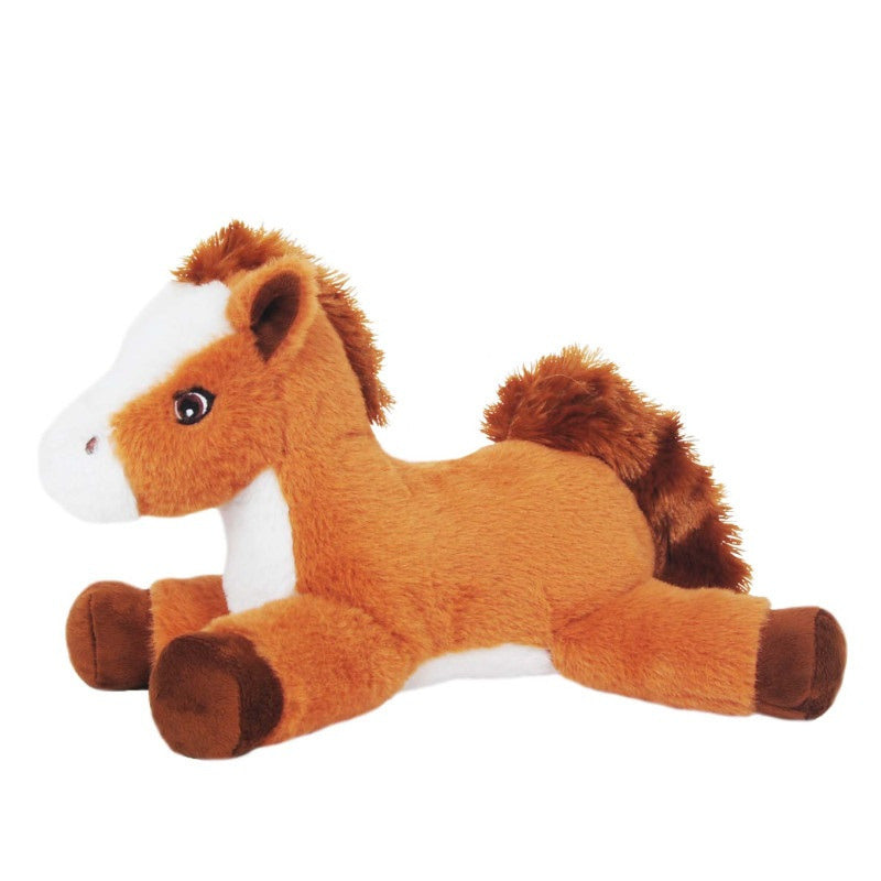 Sandy knuffel paard - pluche - lichtbruin - 30 cm