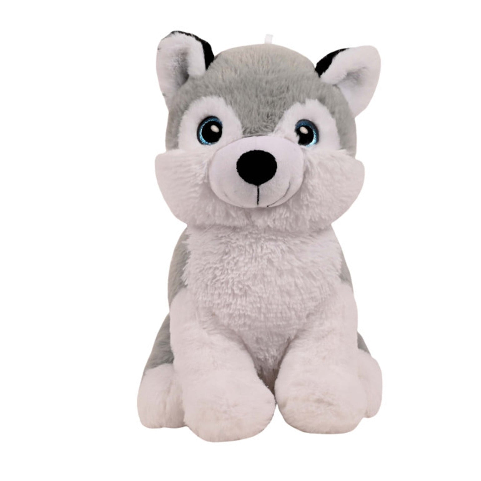 Sandy Husky knuffel - pluche - 32 cm - grijs/wit - dierenknuffel