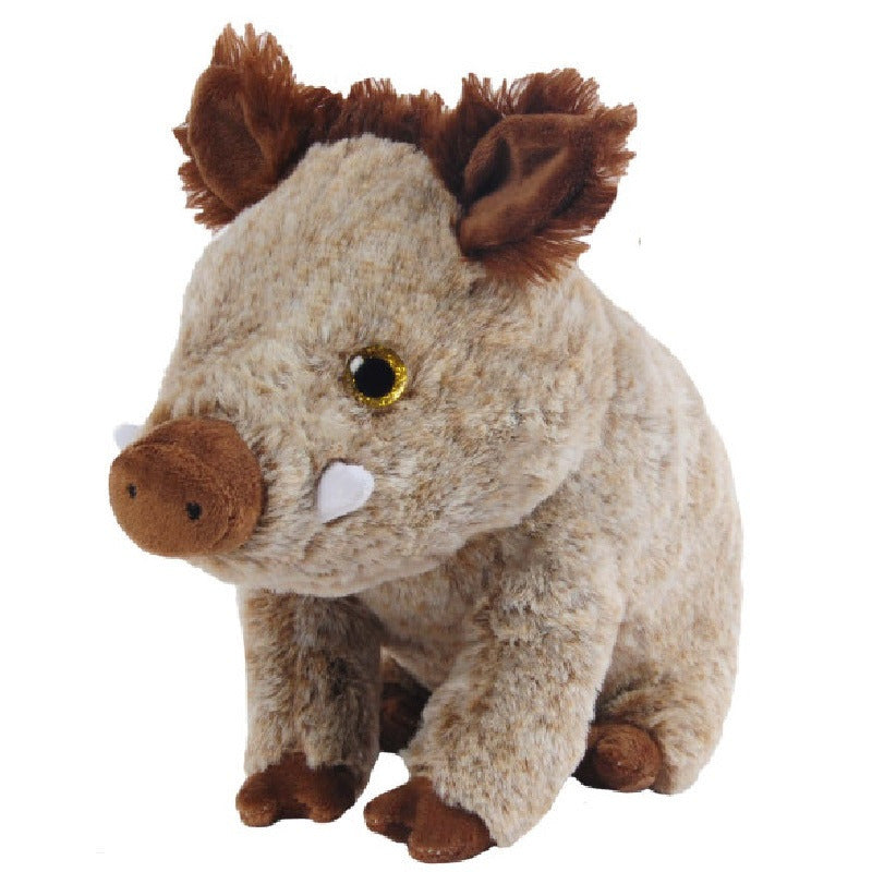 Wild Zwijn Muddy knuffel - pluche - grijsbruin - 25 cm