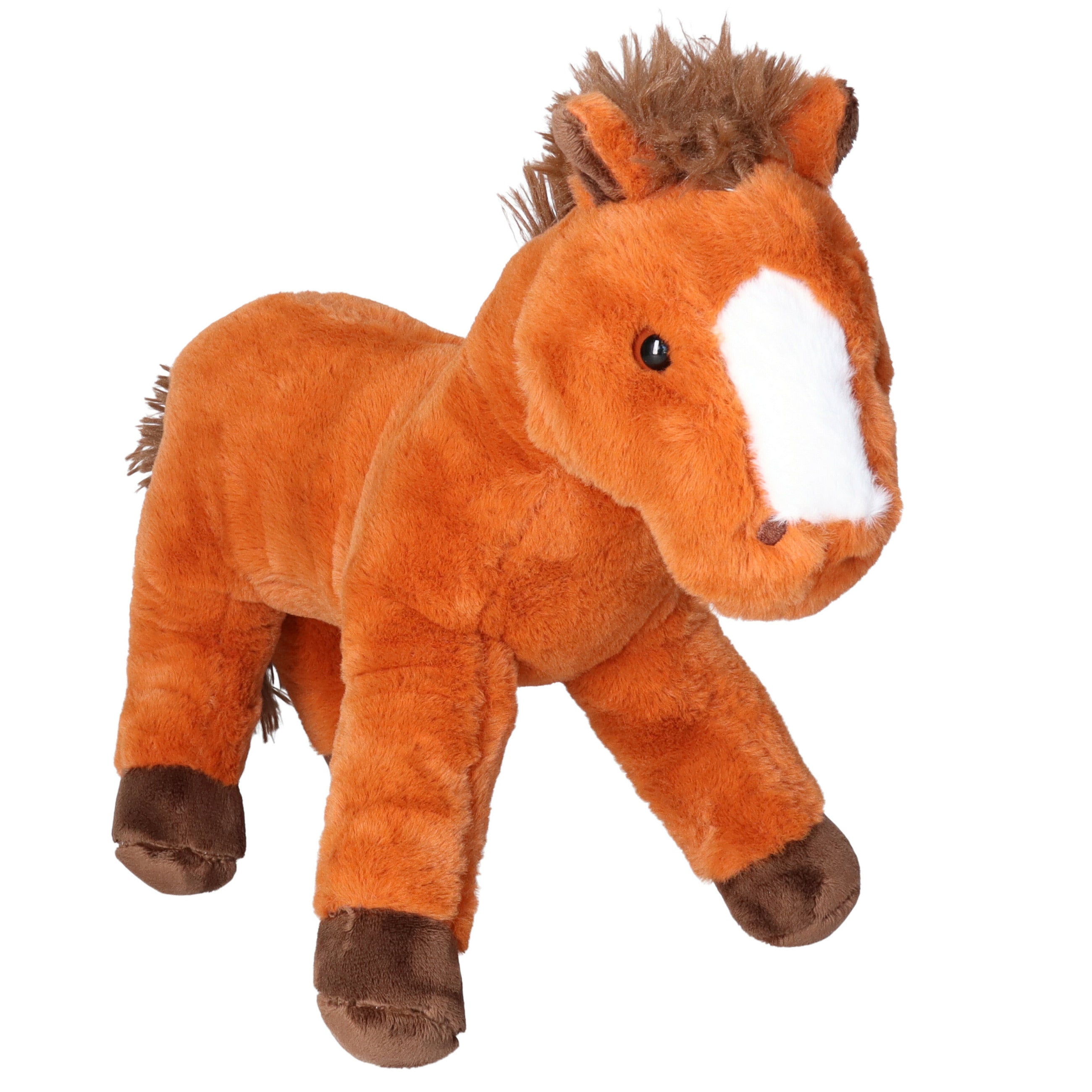 Winston paard knuffel - pluche - lichtbruin - 30 cm
