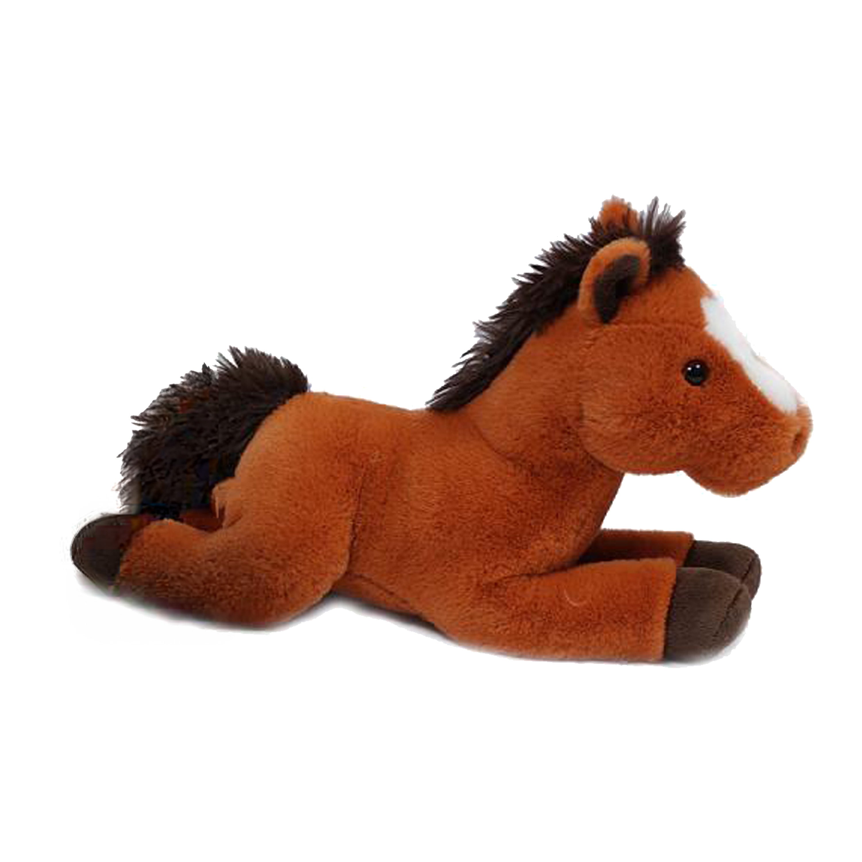 Paard Winston knuffel - pluche - lichtbruin - 35 cm