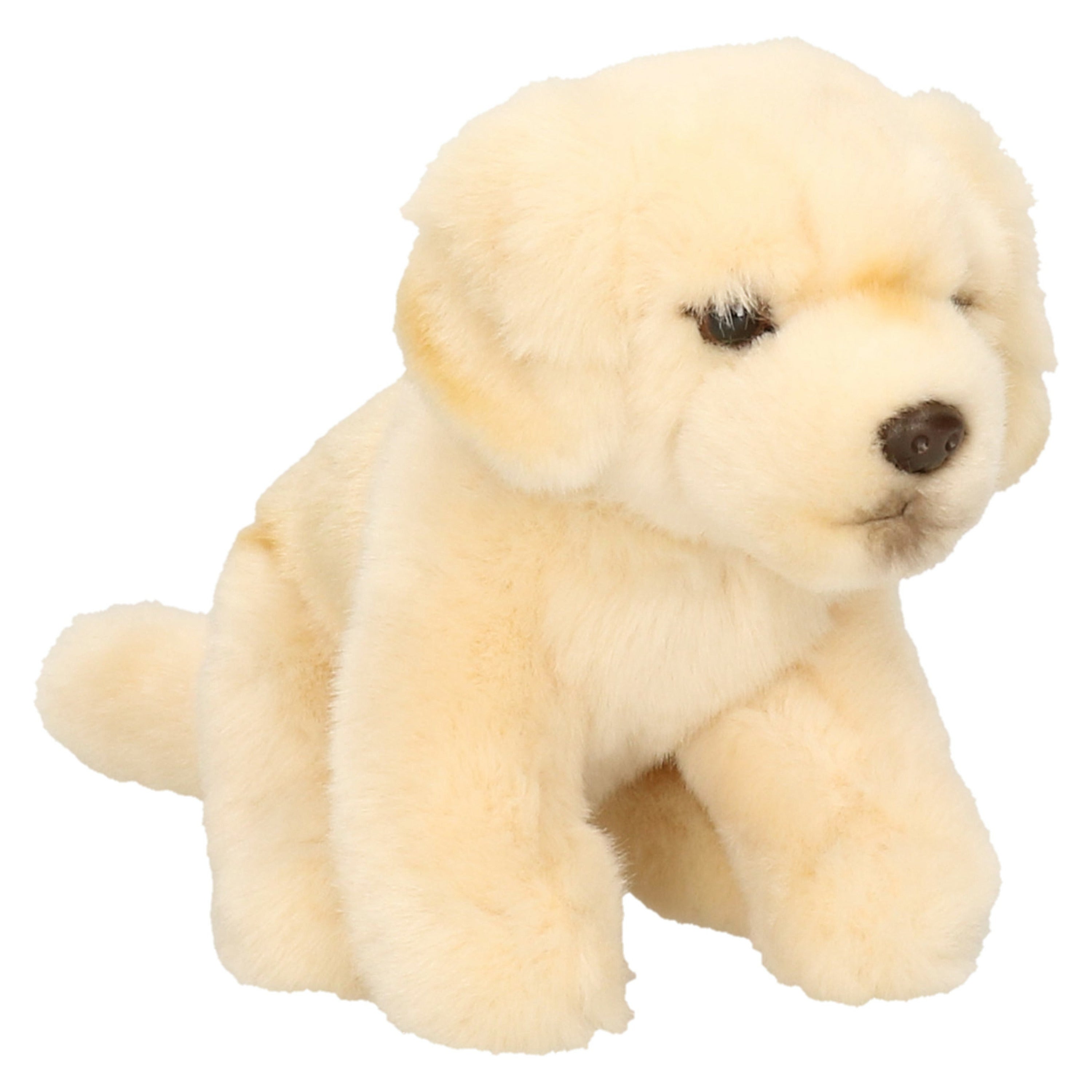 Golden Retriever knuffel hond - pluche - creme wit - 15 cm