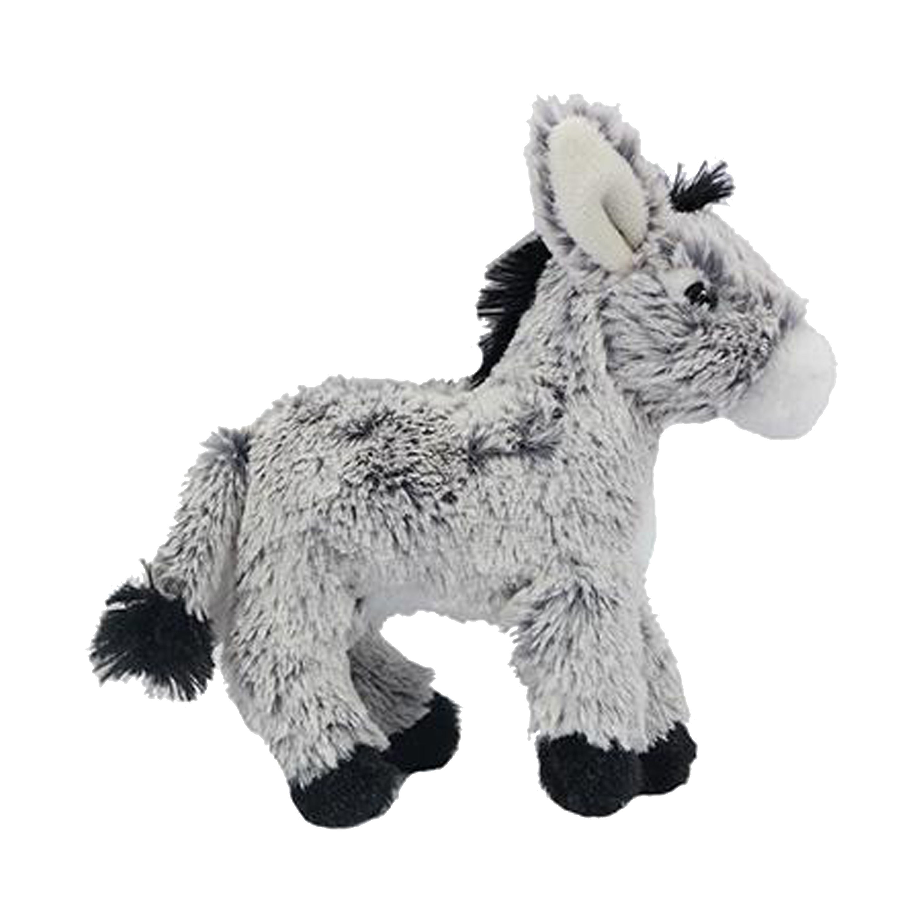 Knuffeldier ezel - pluche - grijs - 16 cm - dierenknuffel