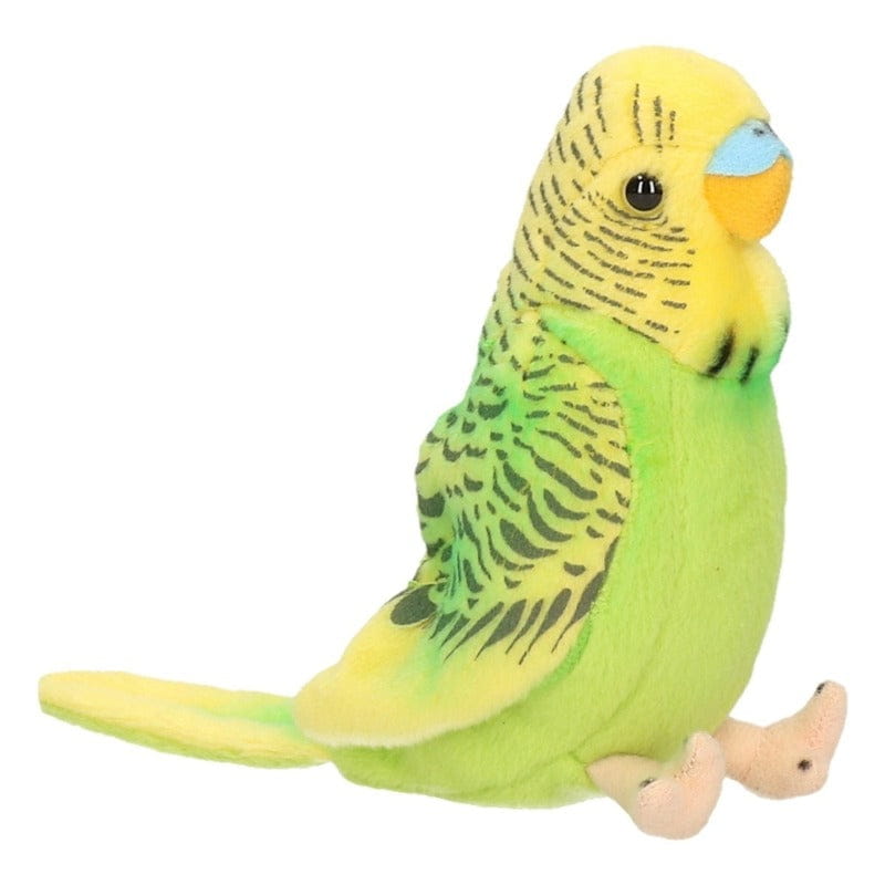 Heunec parkiet knuffel - pluche - groen - 11 cm
