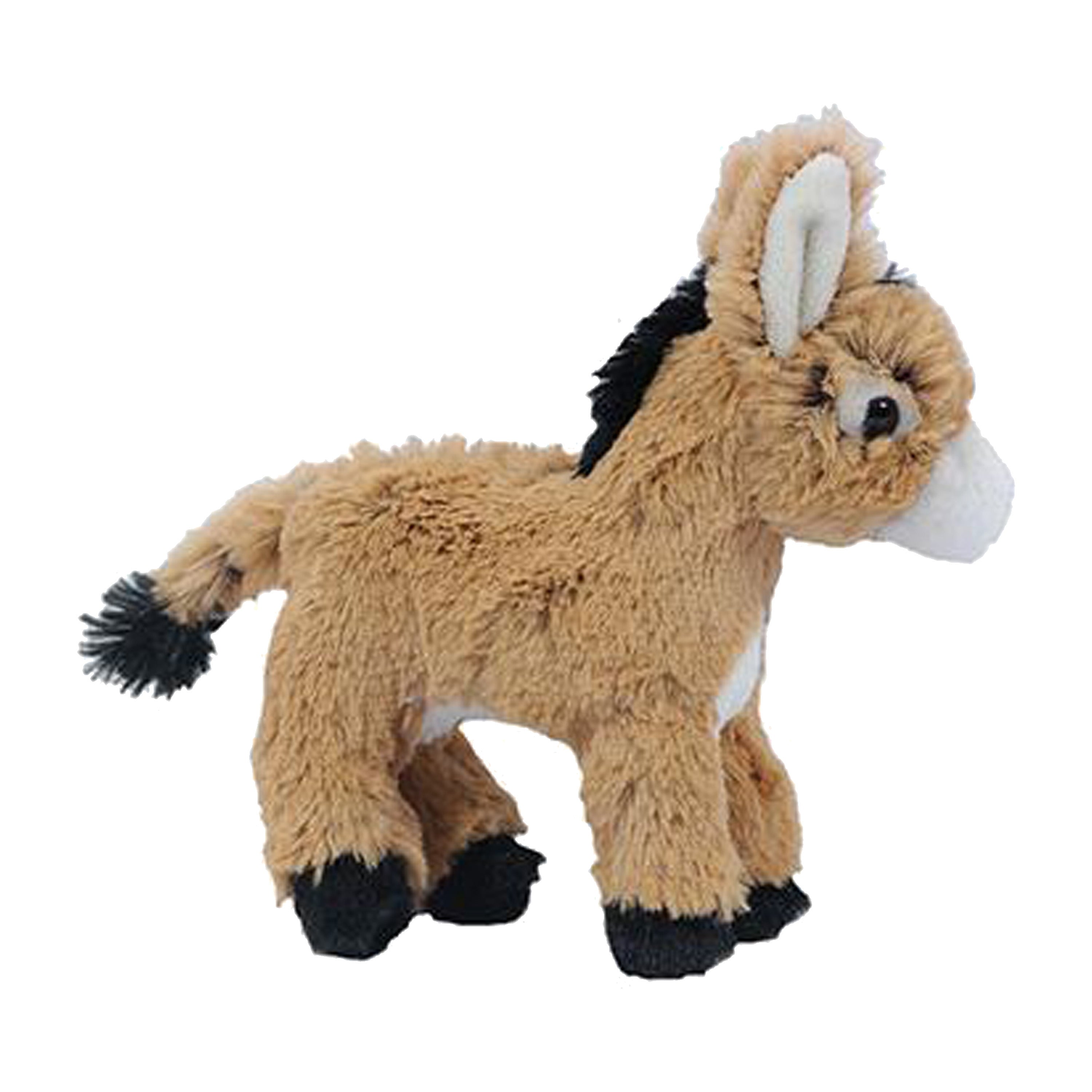 Ezel knuffel - pluche - lichtbruin - 16 cm - boerderij dier