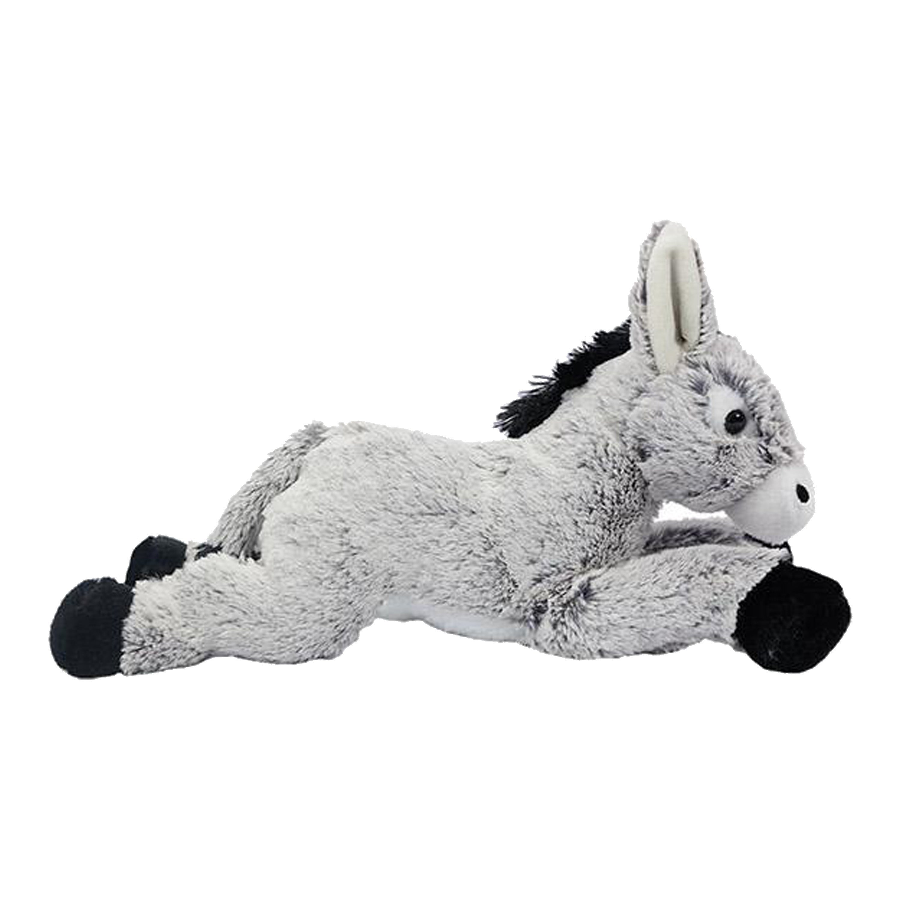 Ezel knuffel - zachte pluche - grijs - 25 cm - boerderij