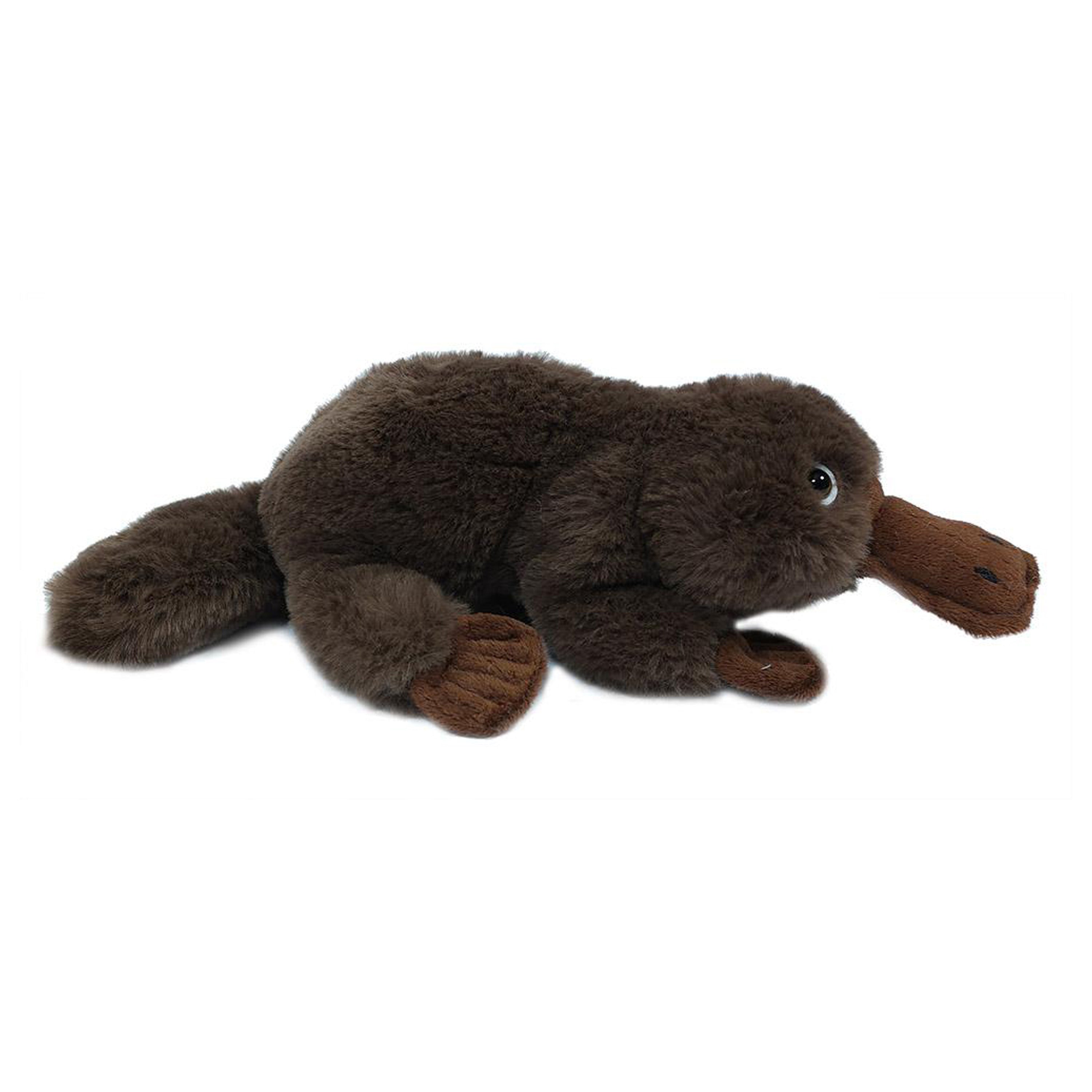 Vogelbekdier knuffel - zacht pluche - bruin - 35 cm