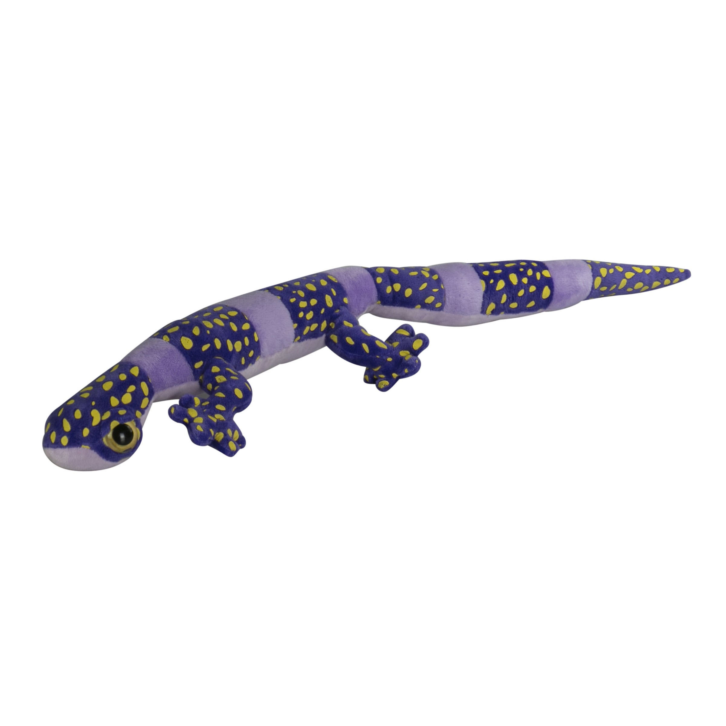 Gekko hagedis knuffel - pluche - paars/zwart - 62 cm