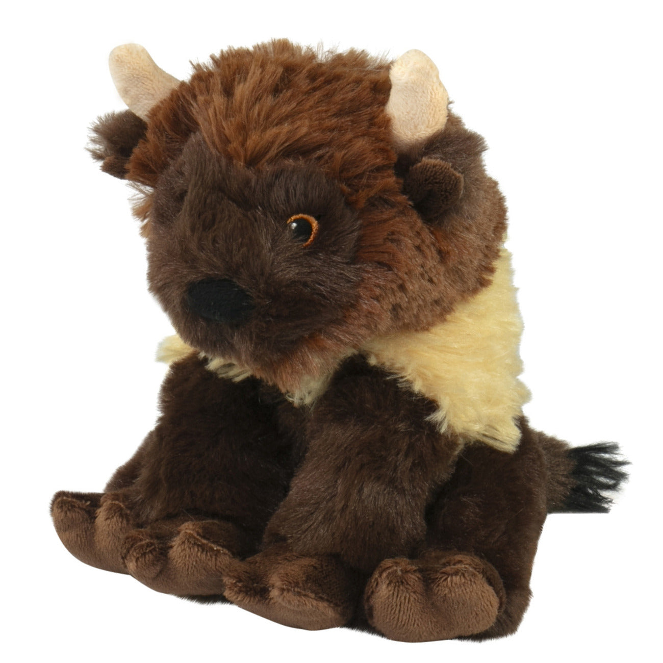 Bizon knuffel - zachte pluche - bruin - 14 cm