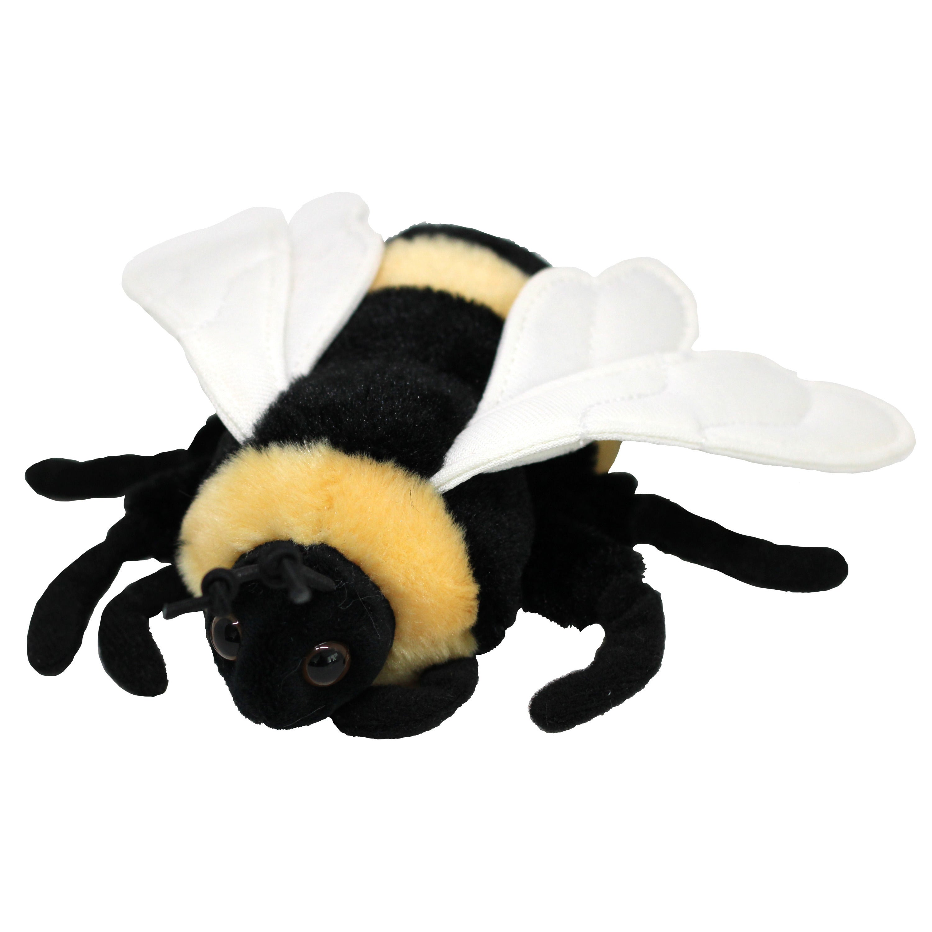 Nature Planet honingbij knuffel - pluche - geel zwart - 15 cm