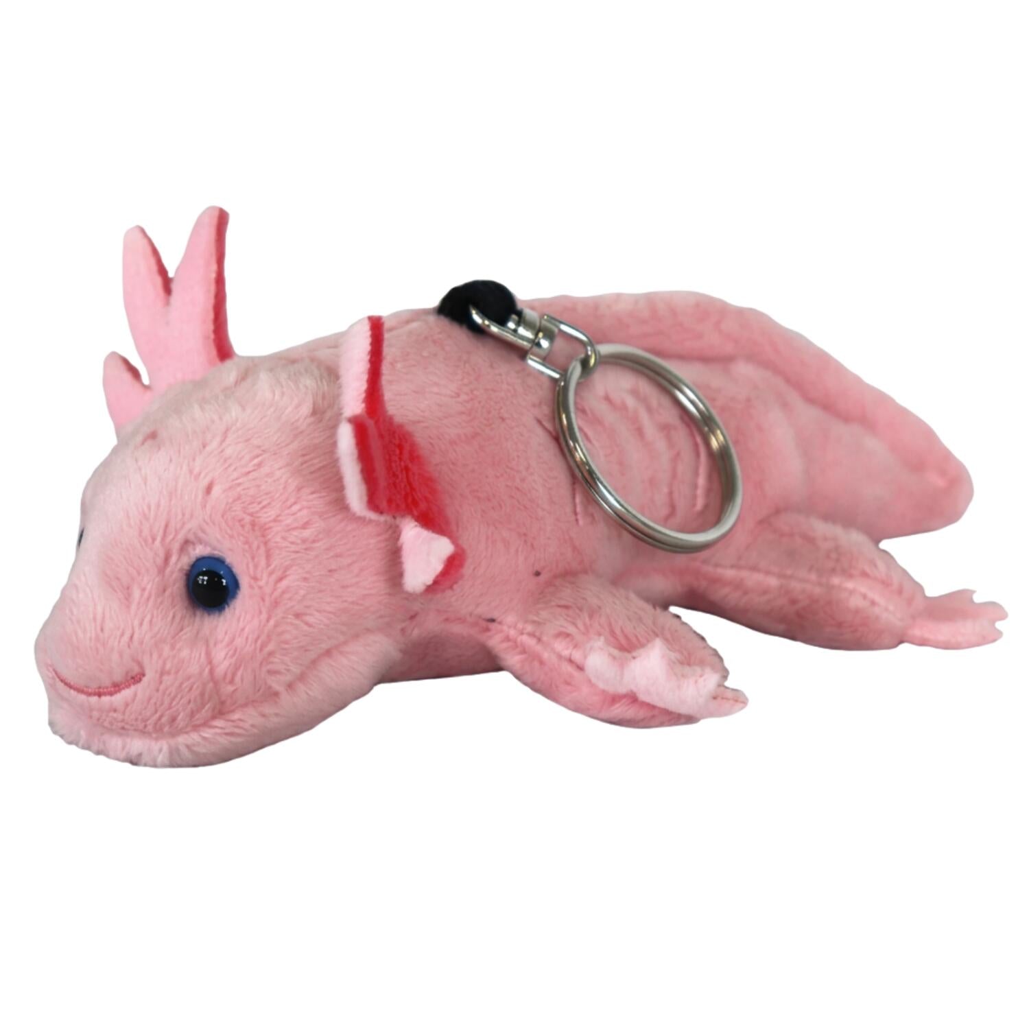 Axolotl knuffel sleutelhanger - pluche - roze - 10 cm