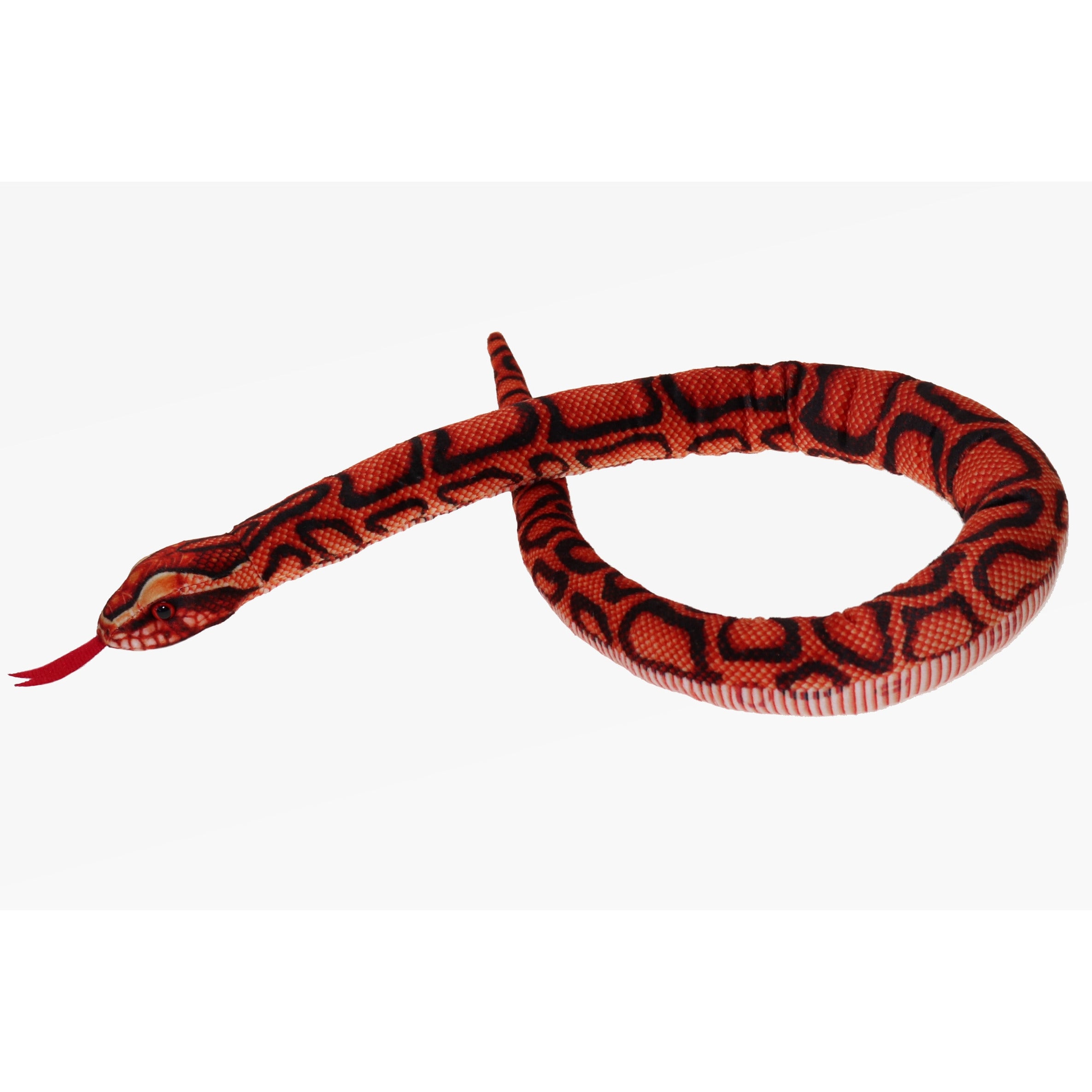Regenboog boa slang knuffel - pluche - rood - 100 cm