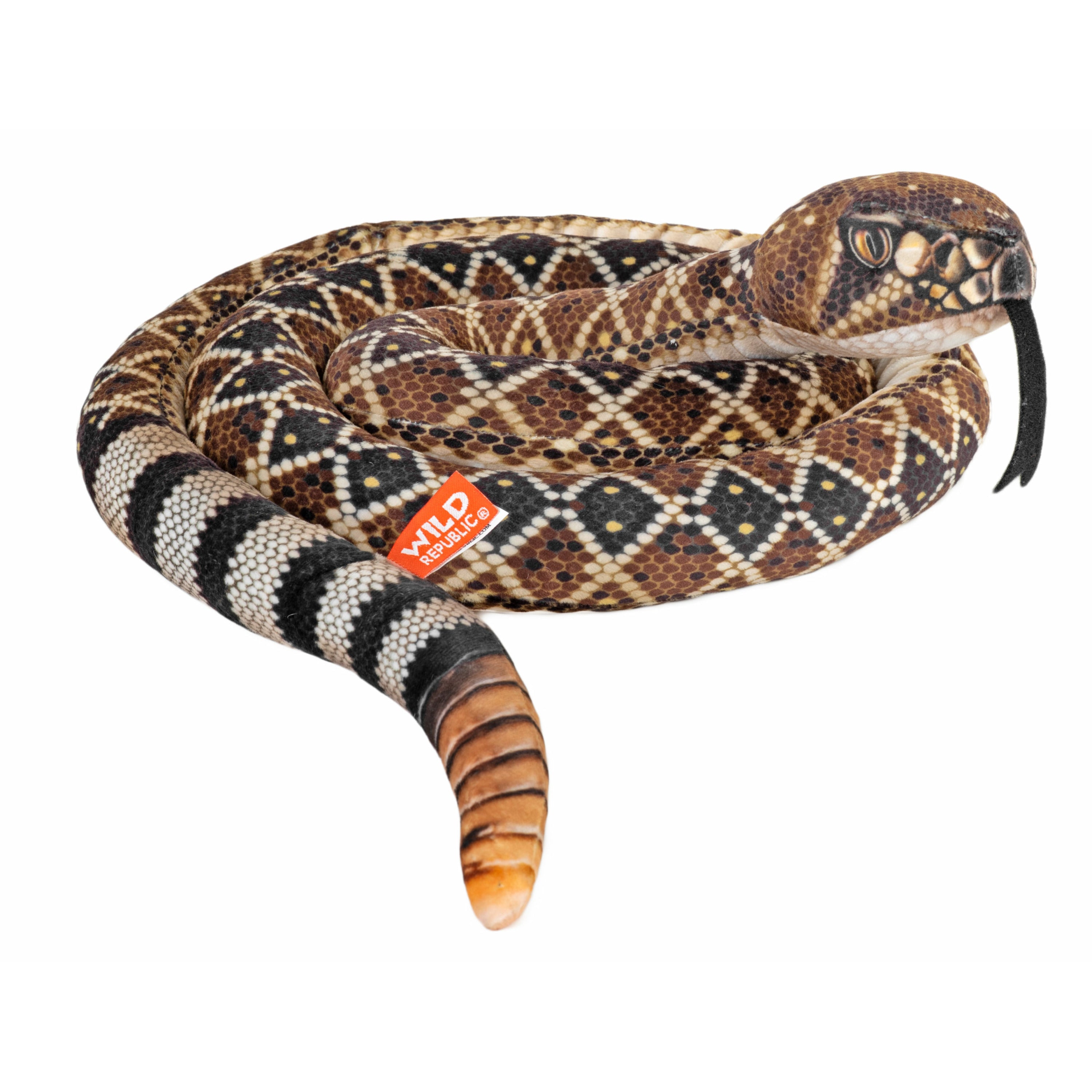 Pluche ratelslang knuffel - 152 cm - bruin - reptiel