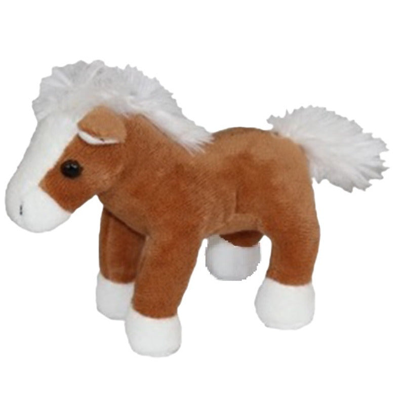 Cornelissen paardje knuffel - pluche - 19 cm - bruin/wit - boerderijdier - paardenknuffel