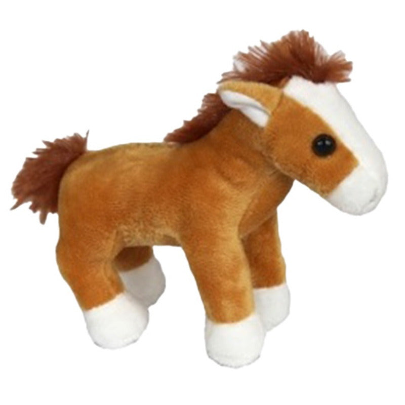 Cornelissen paardje knuffel - pluche - 19 cm - lichtbruin - boerderijdier - dierenknuffel