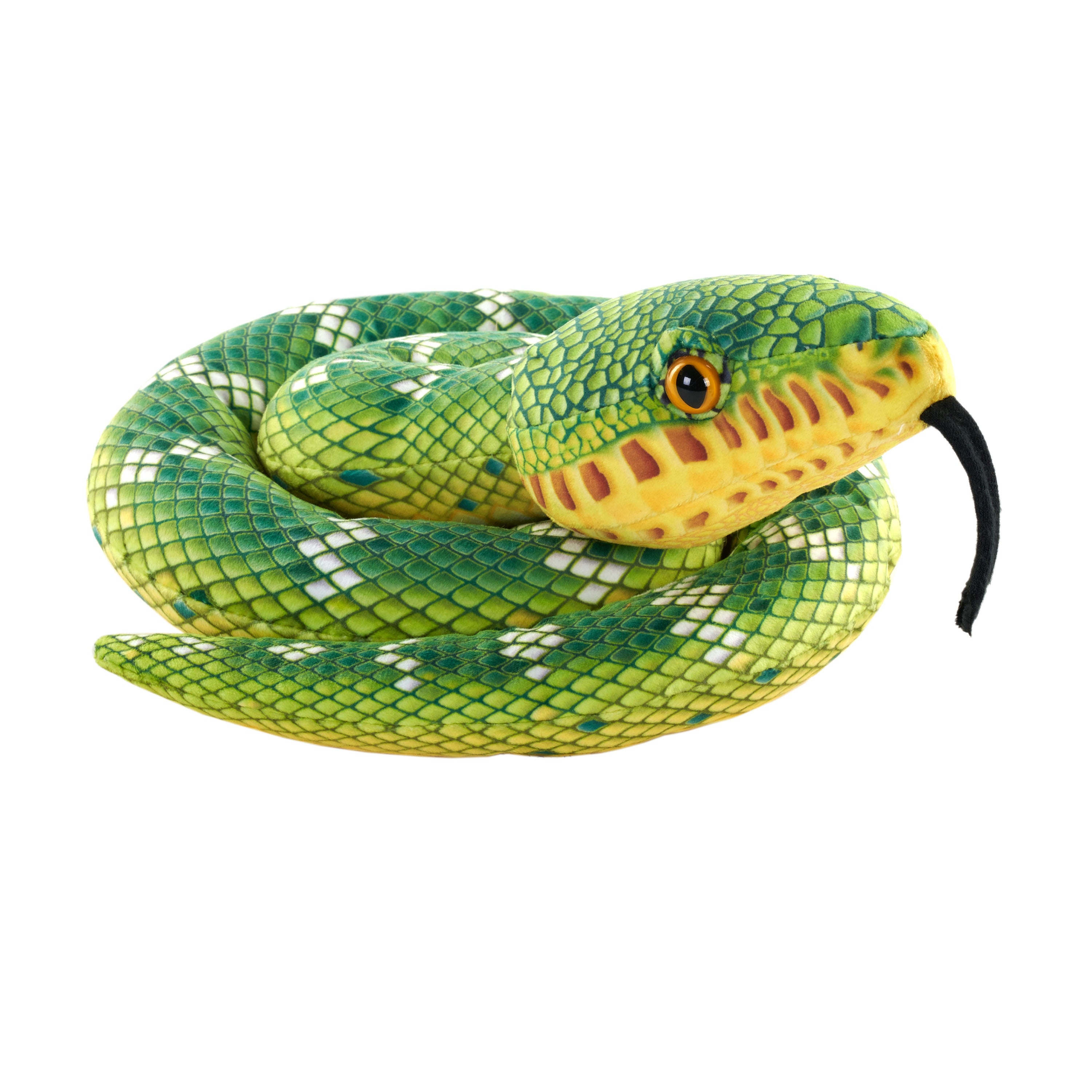 Pluche boa knuffel - 91 cm - groen - boomslang - reptielenknuffel