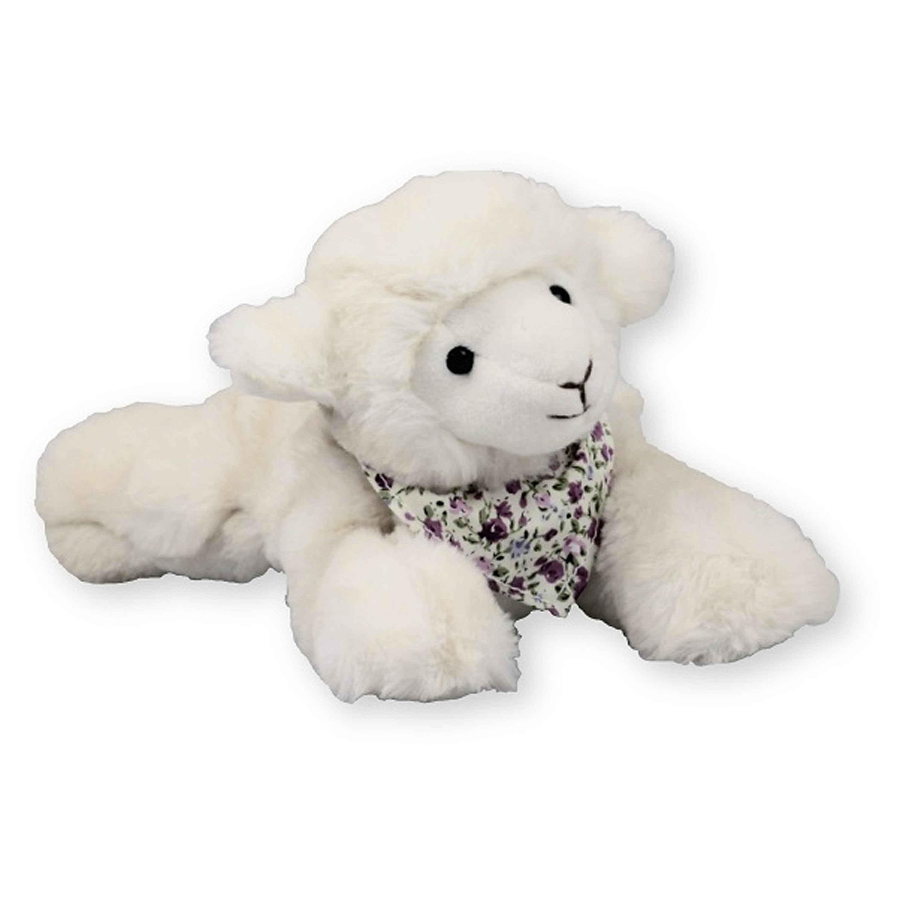 Inware pluche lammetje/schaap knuffel - wit - liggend - 22 cm