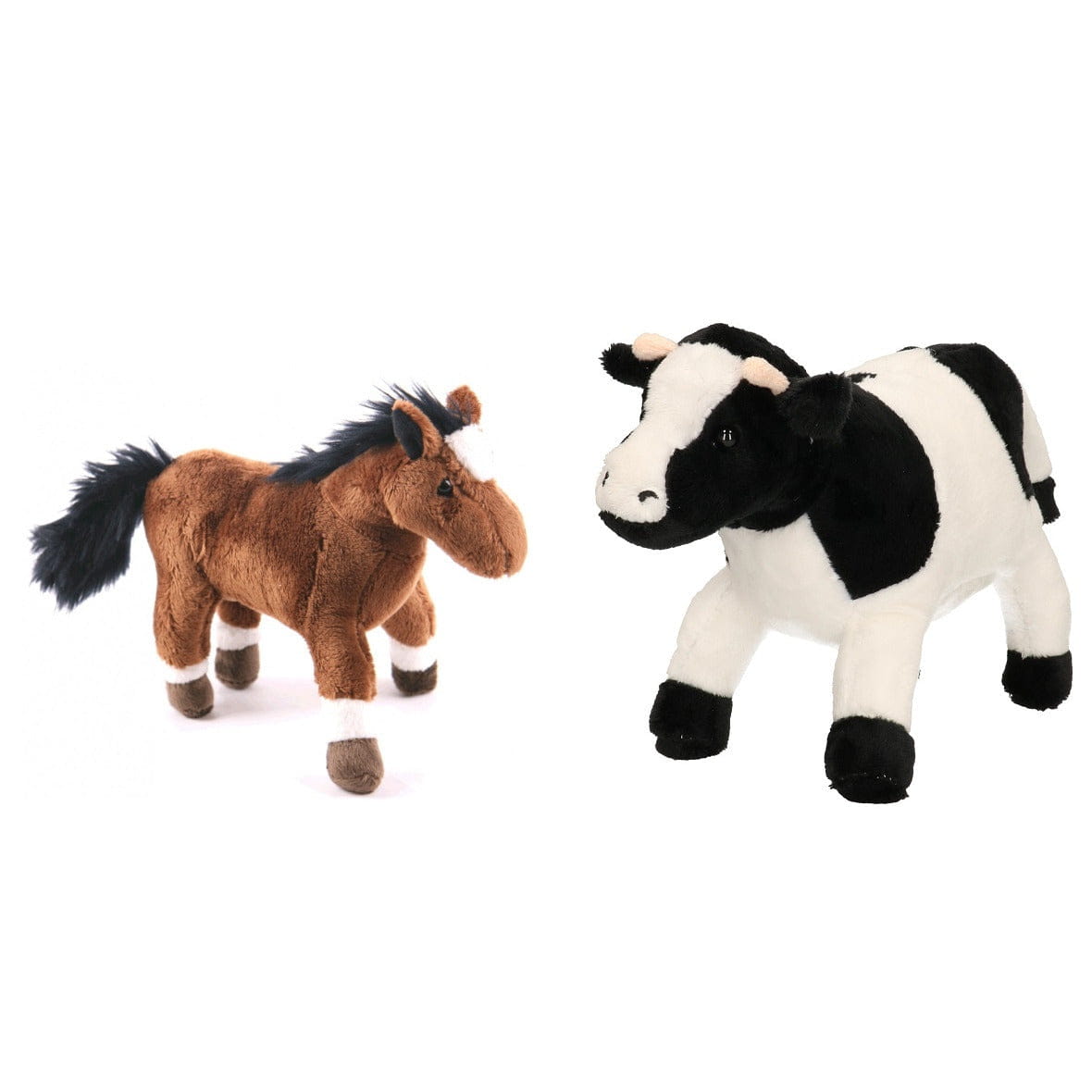 Cornelissen boerderijdieren knuffel set - koe en paard - 23 cm - pluche