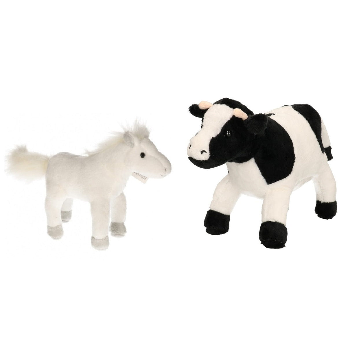 Cornelissen pluche boerderijdieren knuffel set - koe en paard - 20 cm
