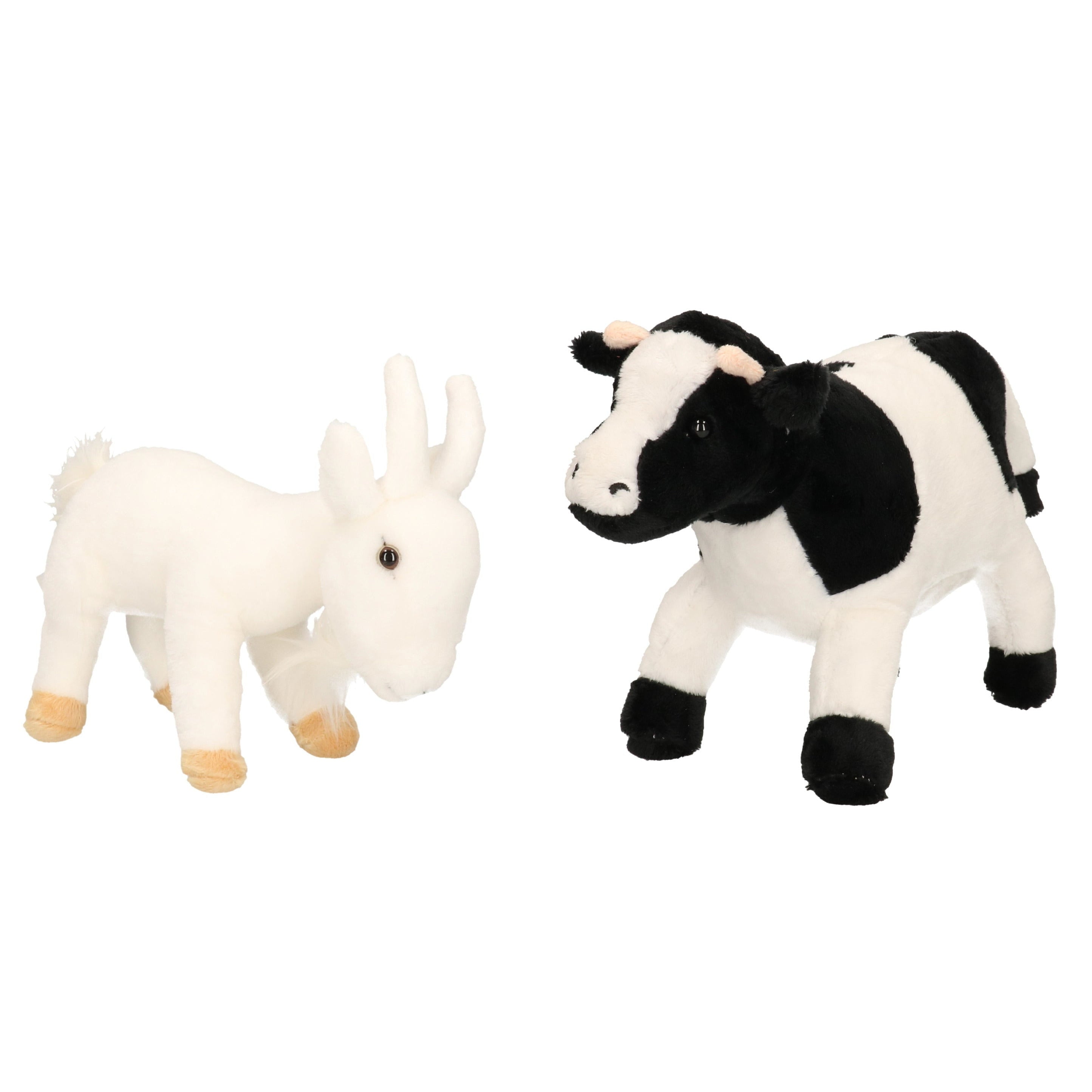 Cornelissen boerderijdieren knuffelset - koe en geit - pluche - 20 cm