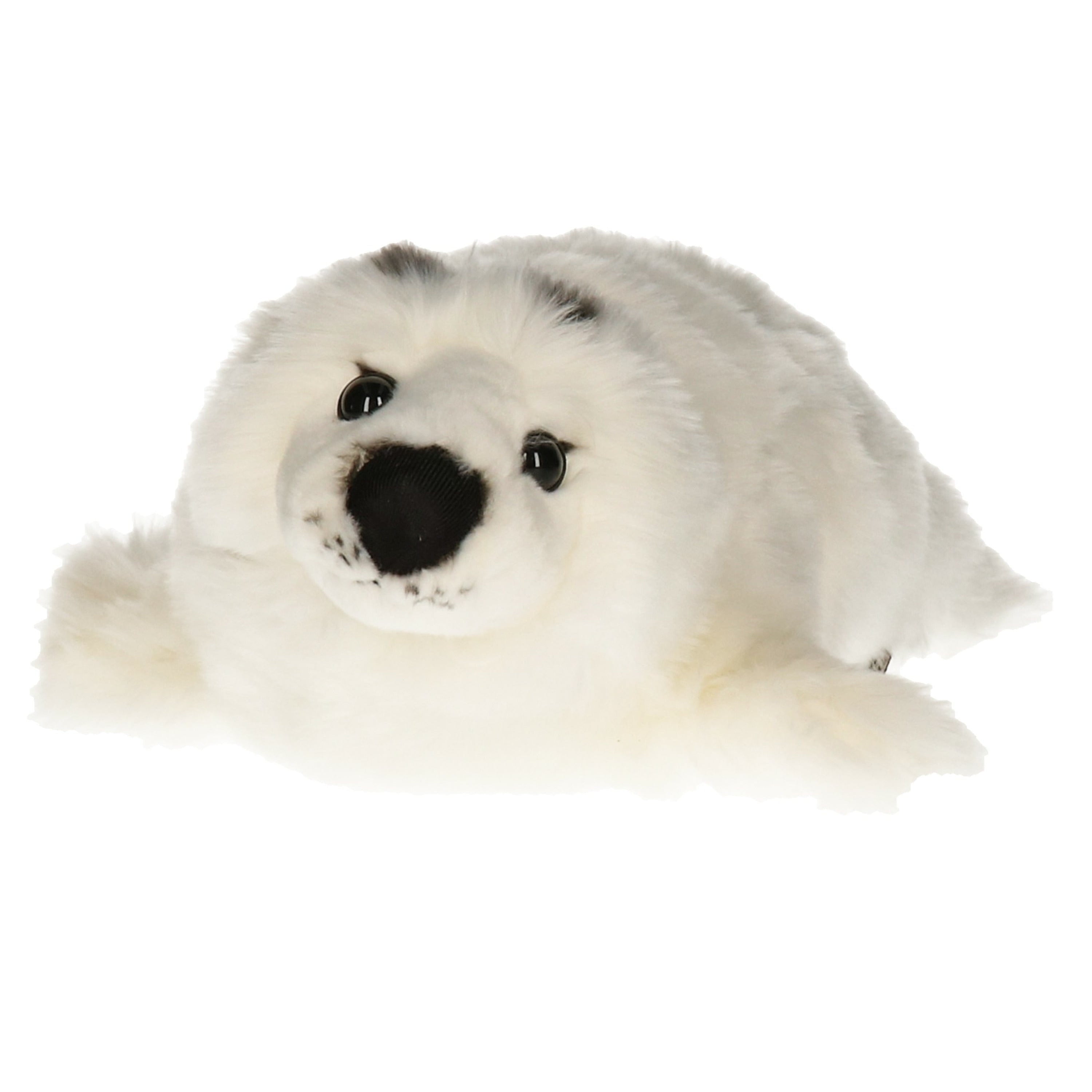 Nature Planet zeehond knuffel - pluche - 40 cm - wit - zeedieren - knuffeldier