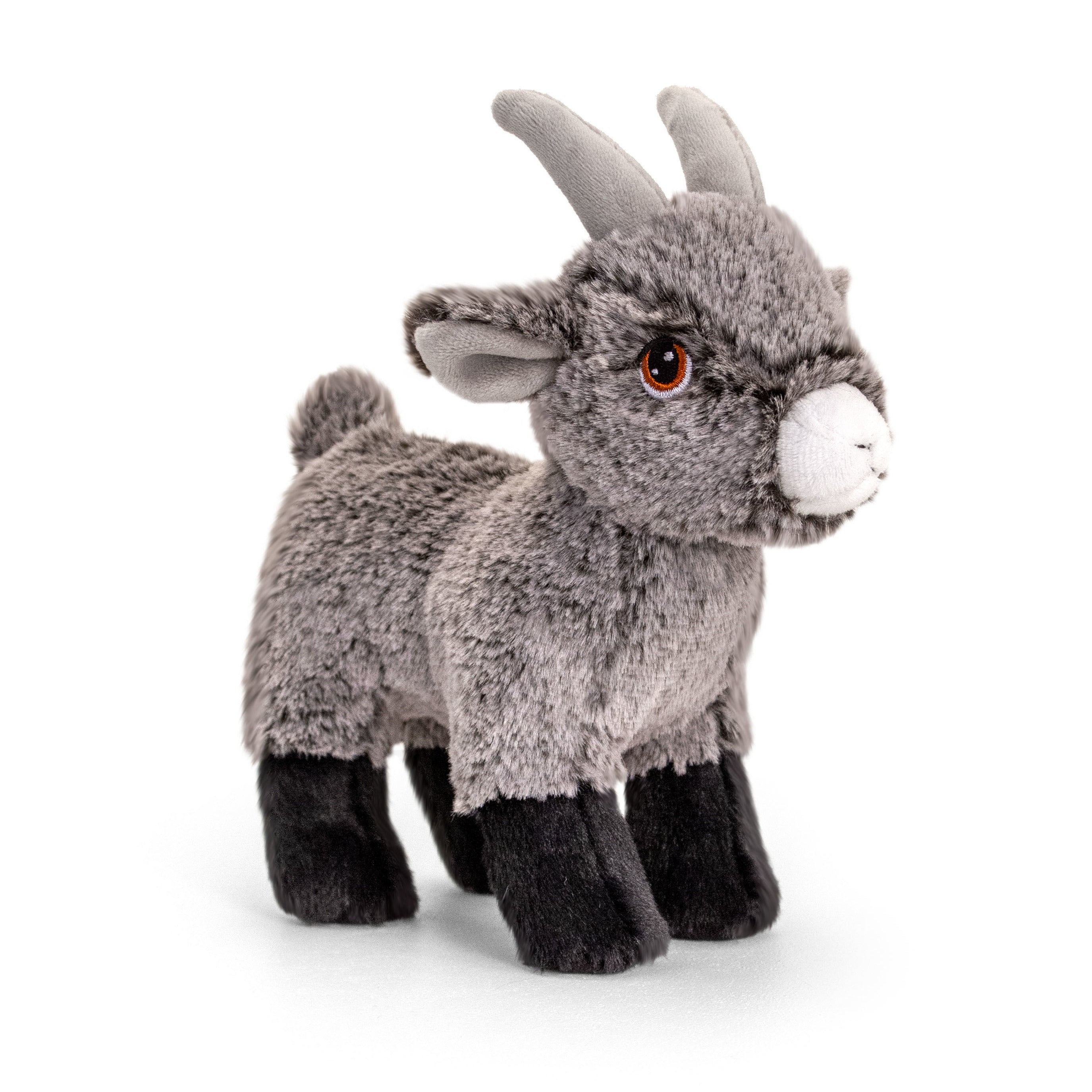 Geitje knuffel - pluche - grijs - 20 cm - boerderijdier
