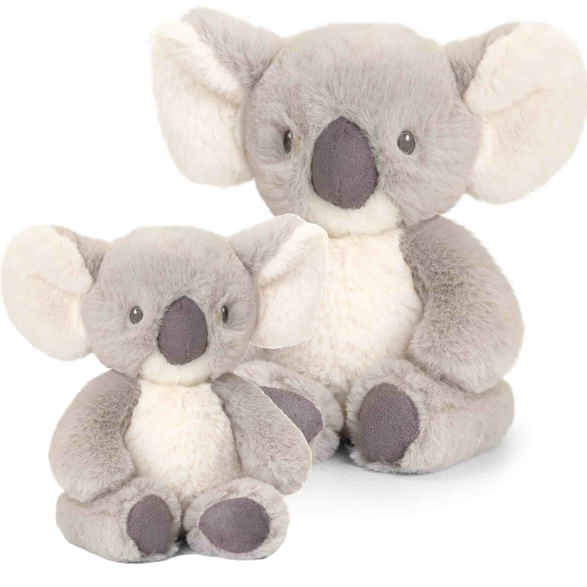 Keel Toys koala knuffels - pluche - 14 en 25 cm - grijs - set