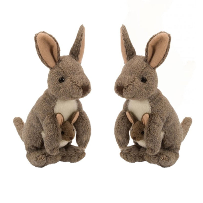 Wild Republic kangoeroe knuffel - pluche - 20 cm - met baby - bruin - dierenknuffel