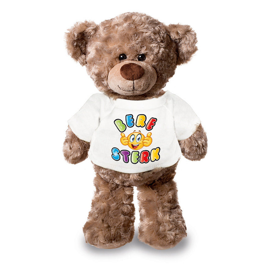 Knuffel teddybeer - pluche - 24 cm - bere sterk - shirt