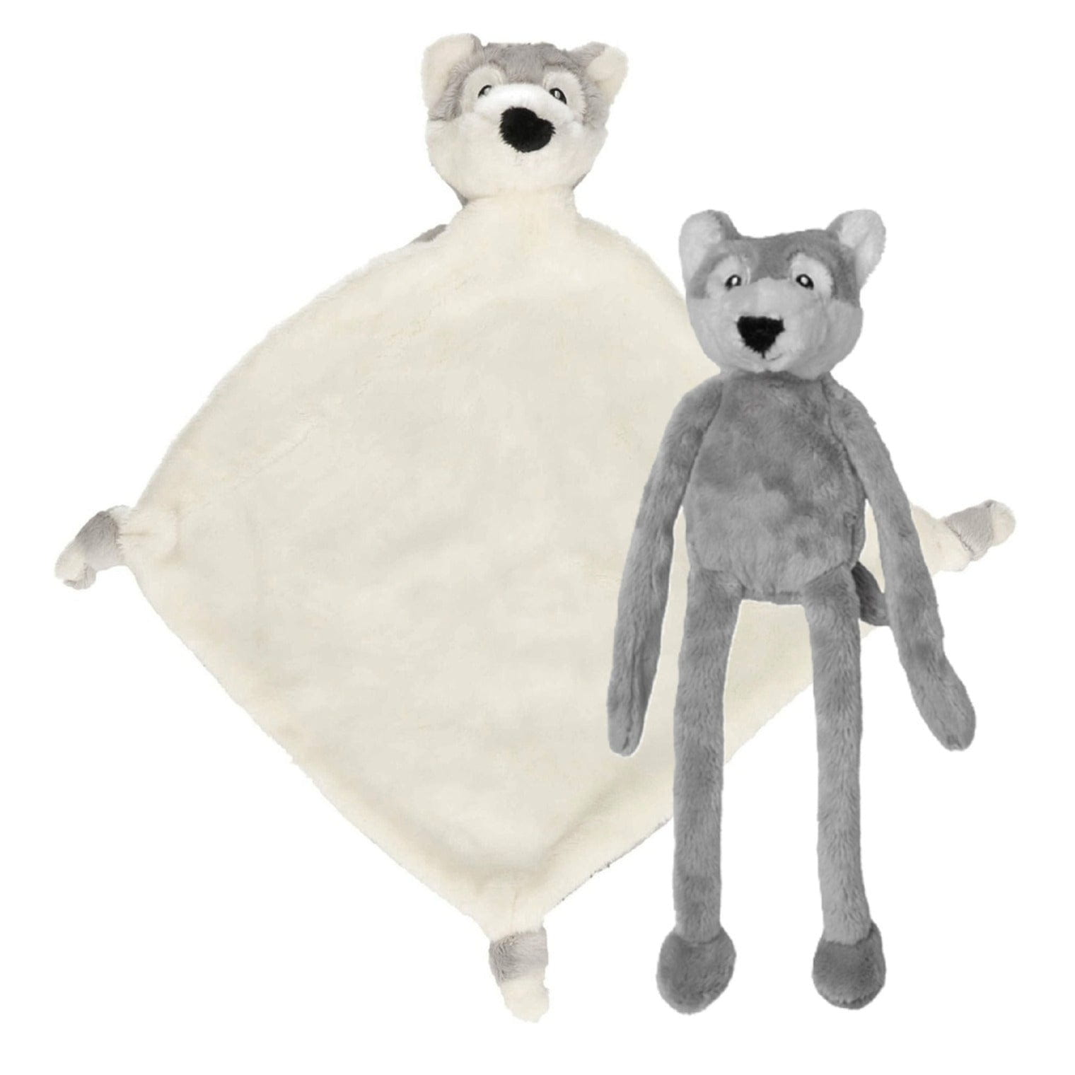 Nature Planet wolf knuffel - pluche - 33 cm - tutteldoekje