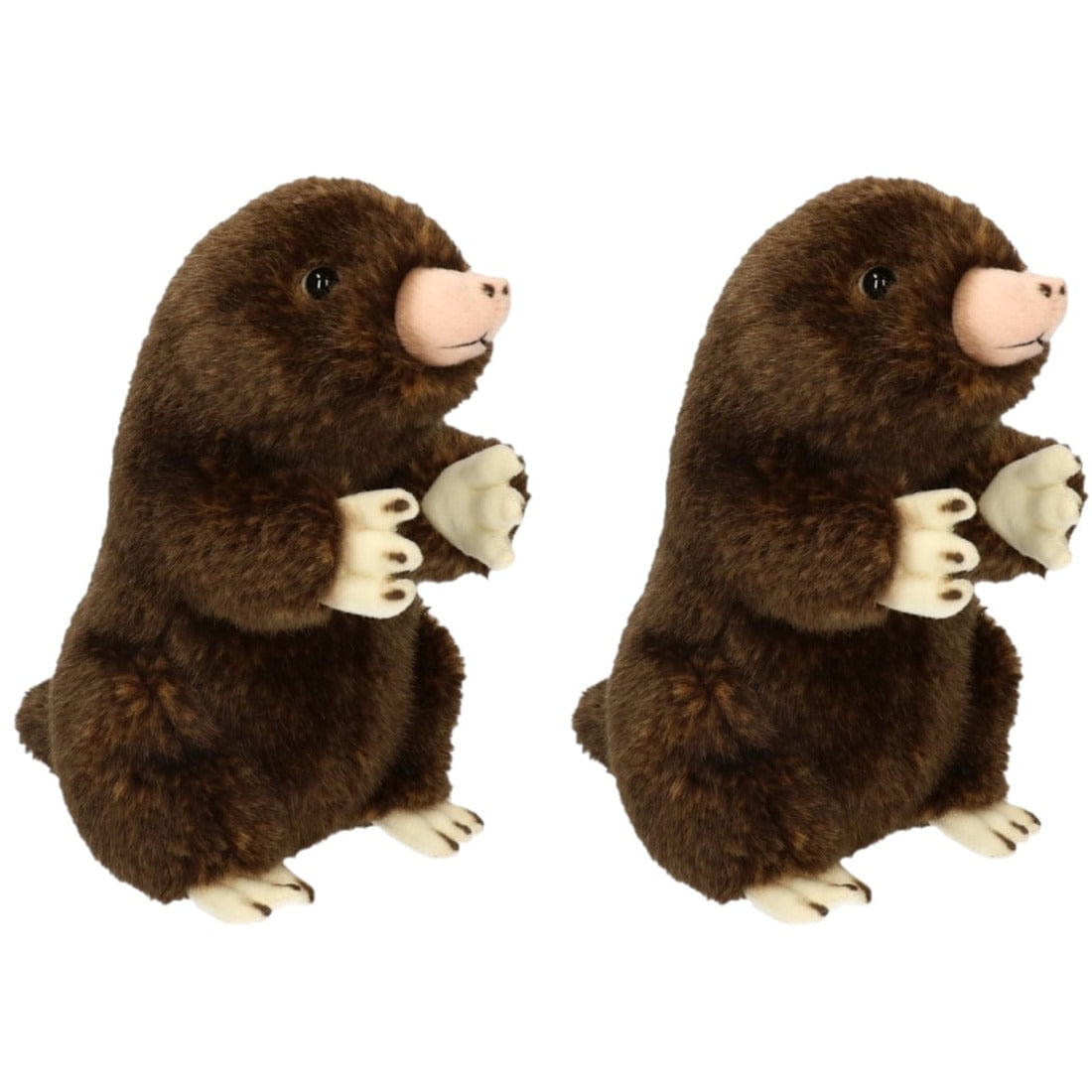 Heunec mol knuffel - pluche - zittend - 22 cm - 2 stuks