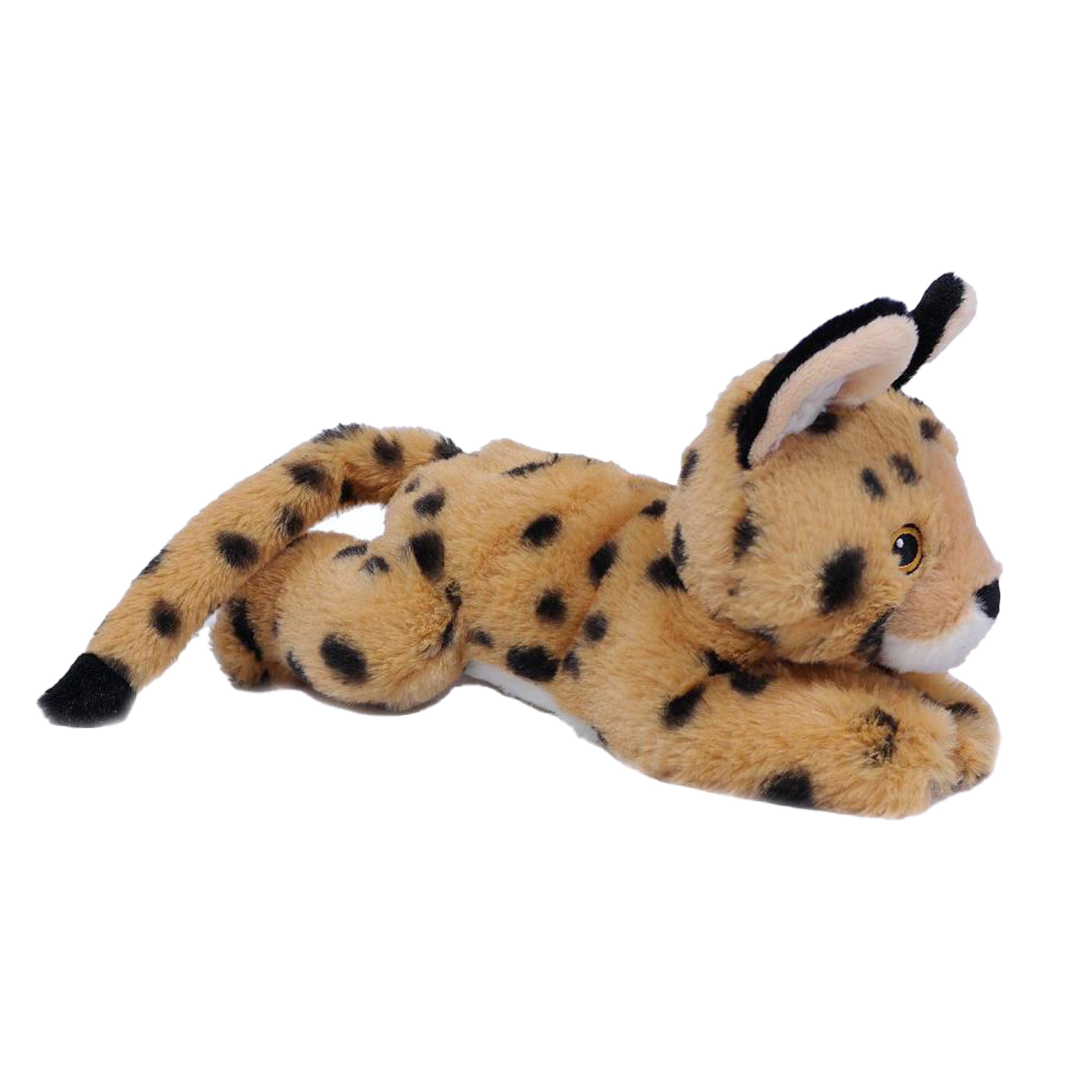 Serval kat knuffel - pluche - beige - 28 cm - dierenknuffel
