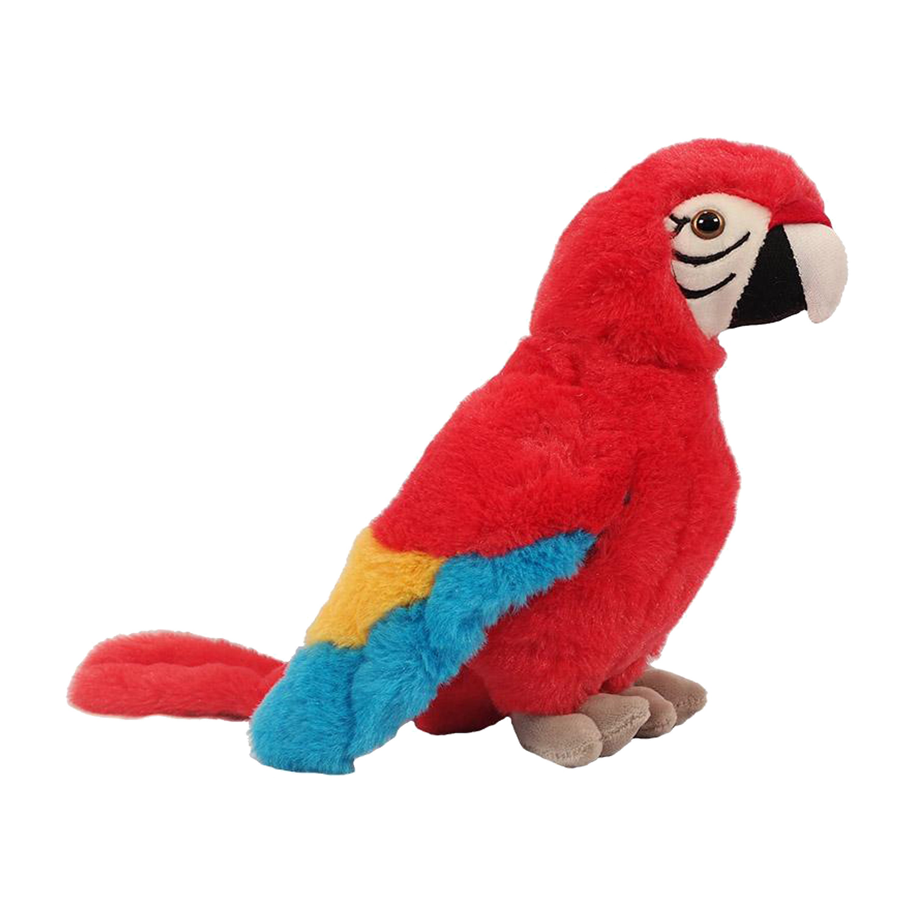 Papegaai knuffel - pluche - rood - 24 cm - vogelknuffel