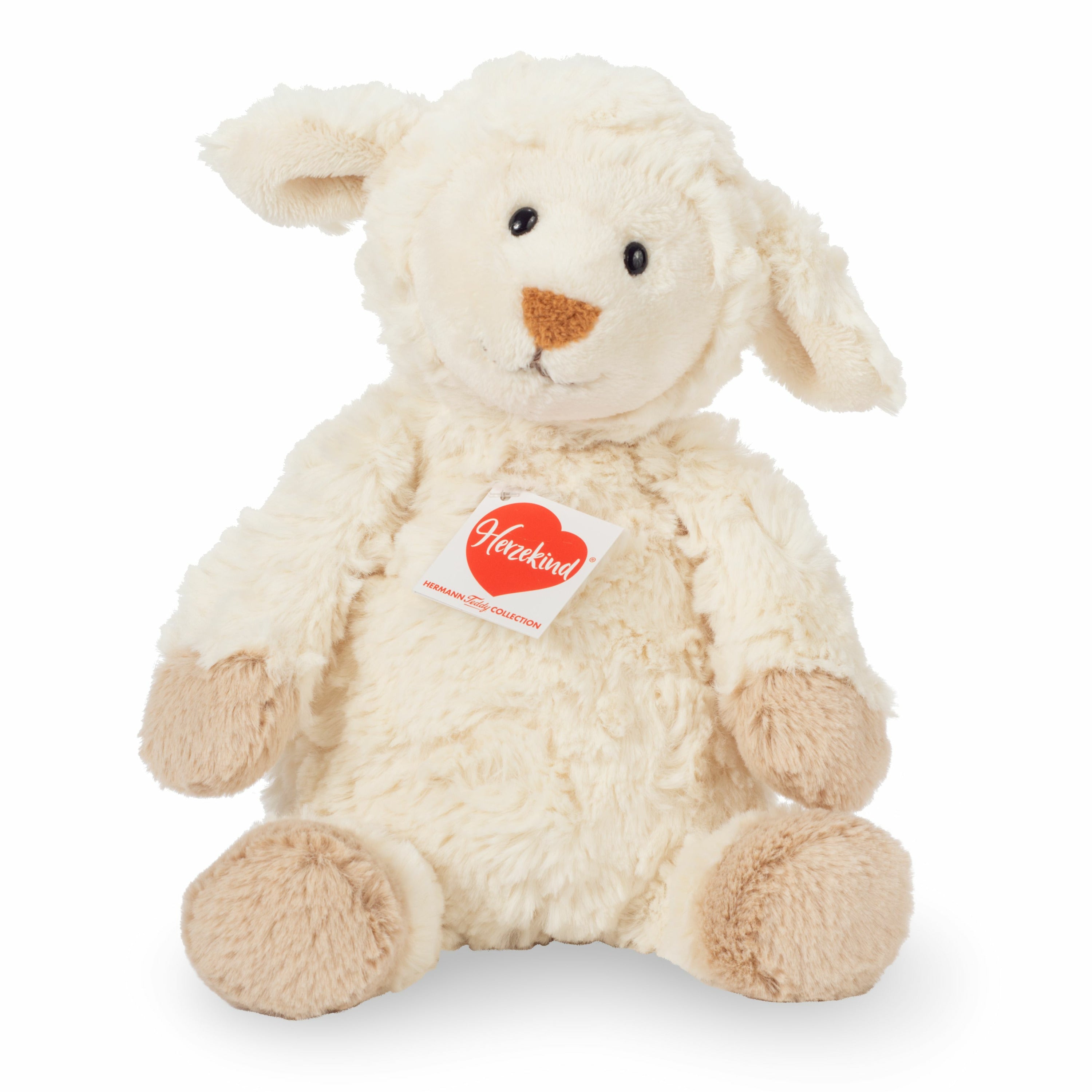Hermann Teddy schaap/lammetje knuffel - pluche - wit - 27 cm