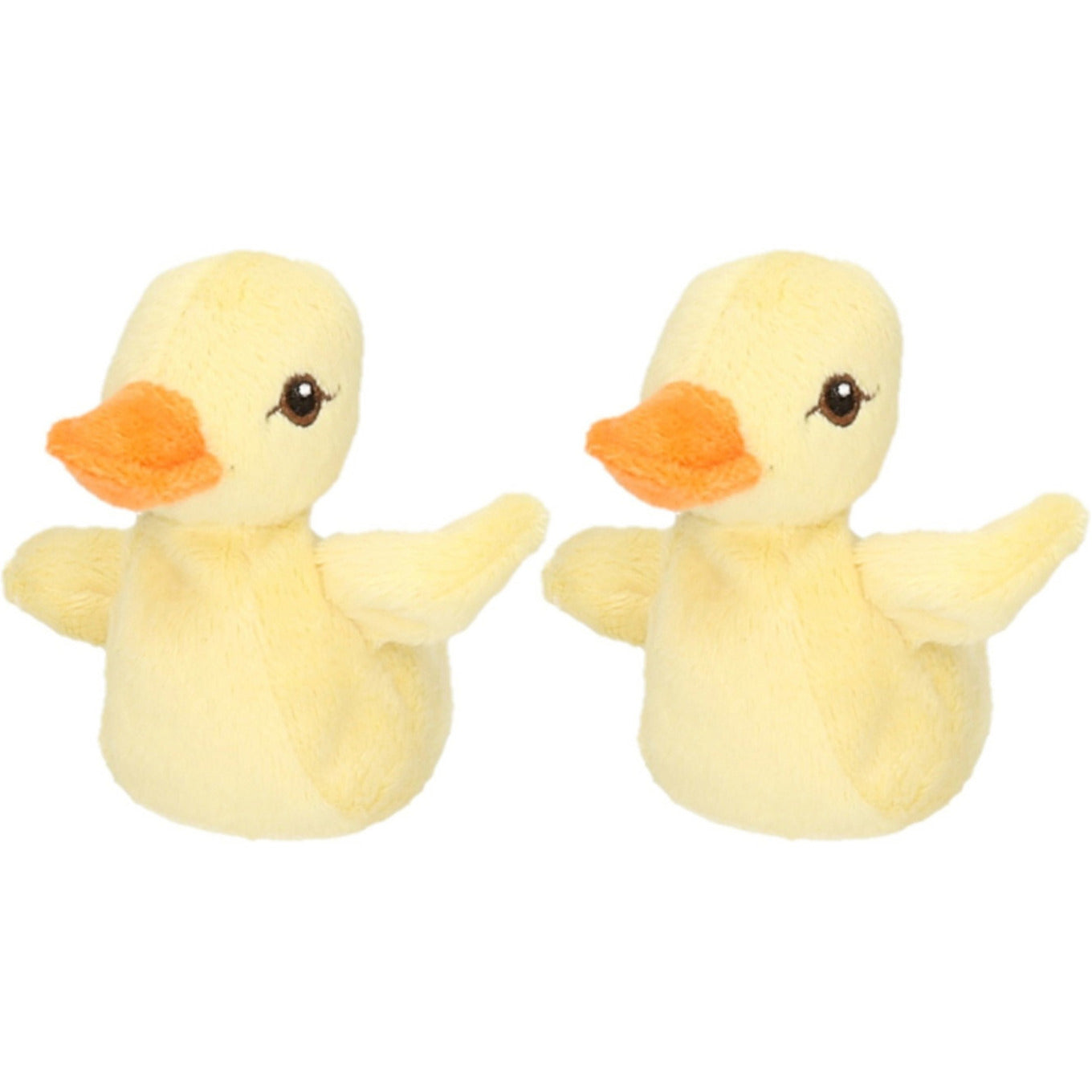 Nature Planet eendjes knuffel - 2 stuks - geel - 10 cm