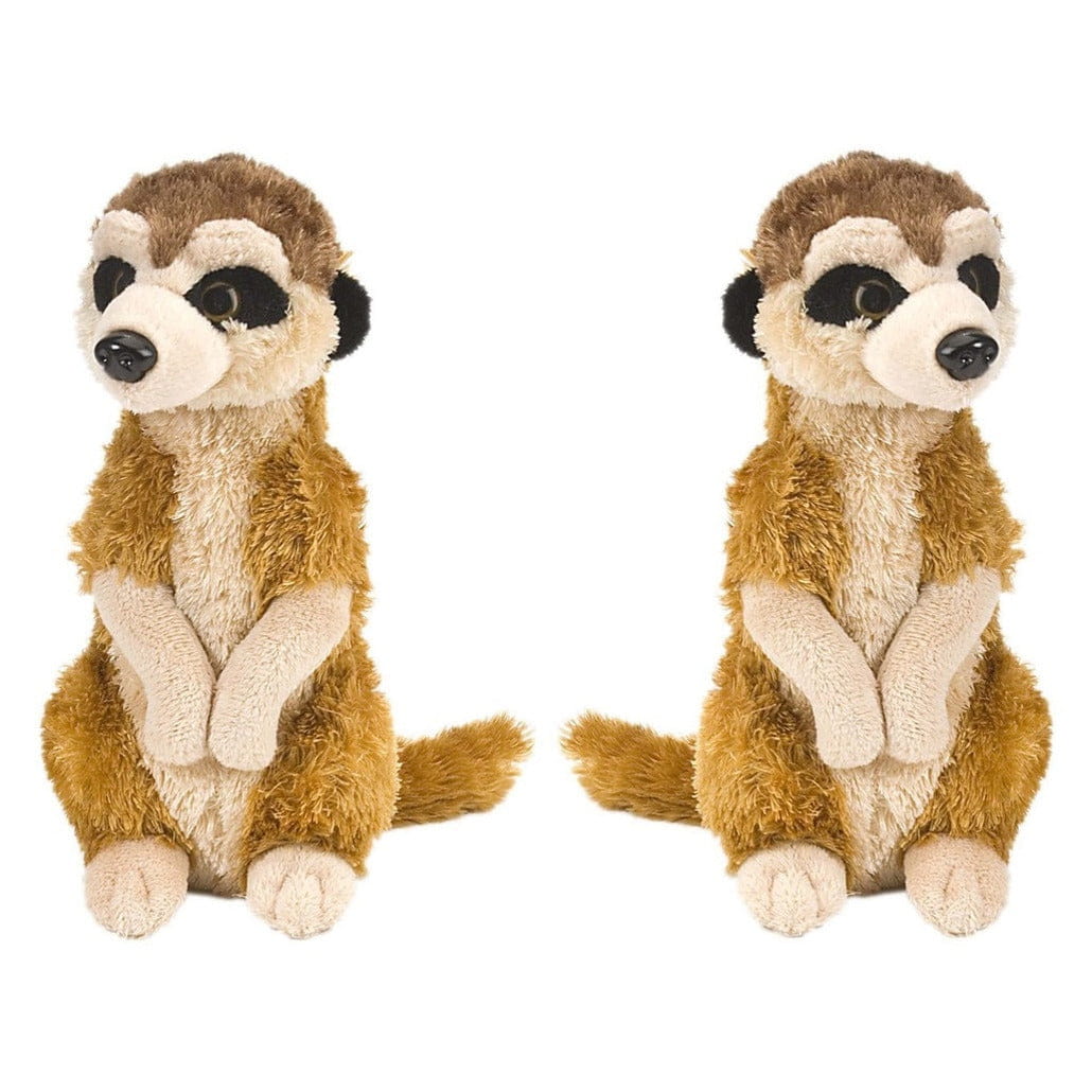 Wild Republic stokstaartje knuffel - pluche - 20 cm - 2 stuks