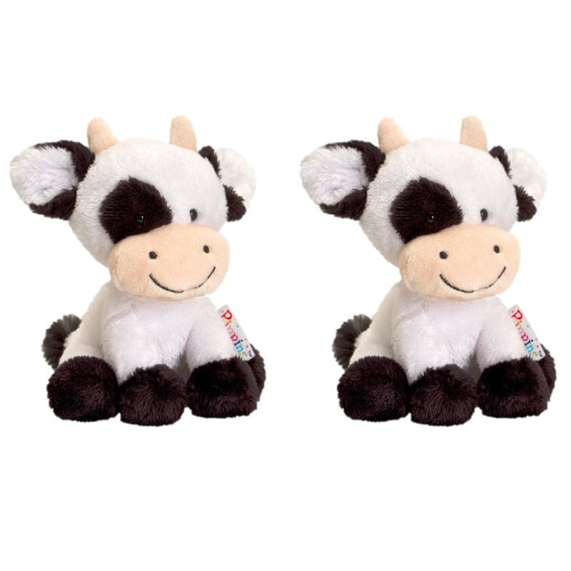 keel Toys koe knuffels - pluche - zwart/wit - 14 cm - set van 3