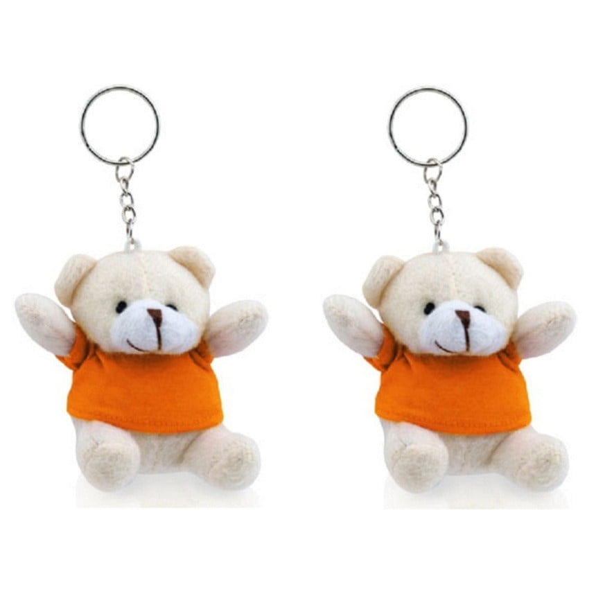 Sleutelhangers beertjes met oranje shirt - 10 stuks - cadeau