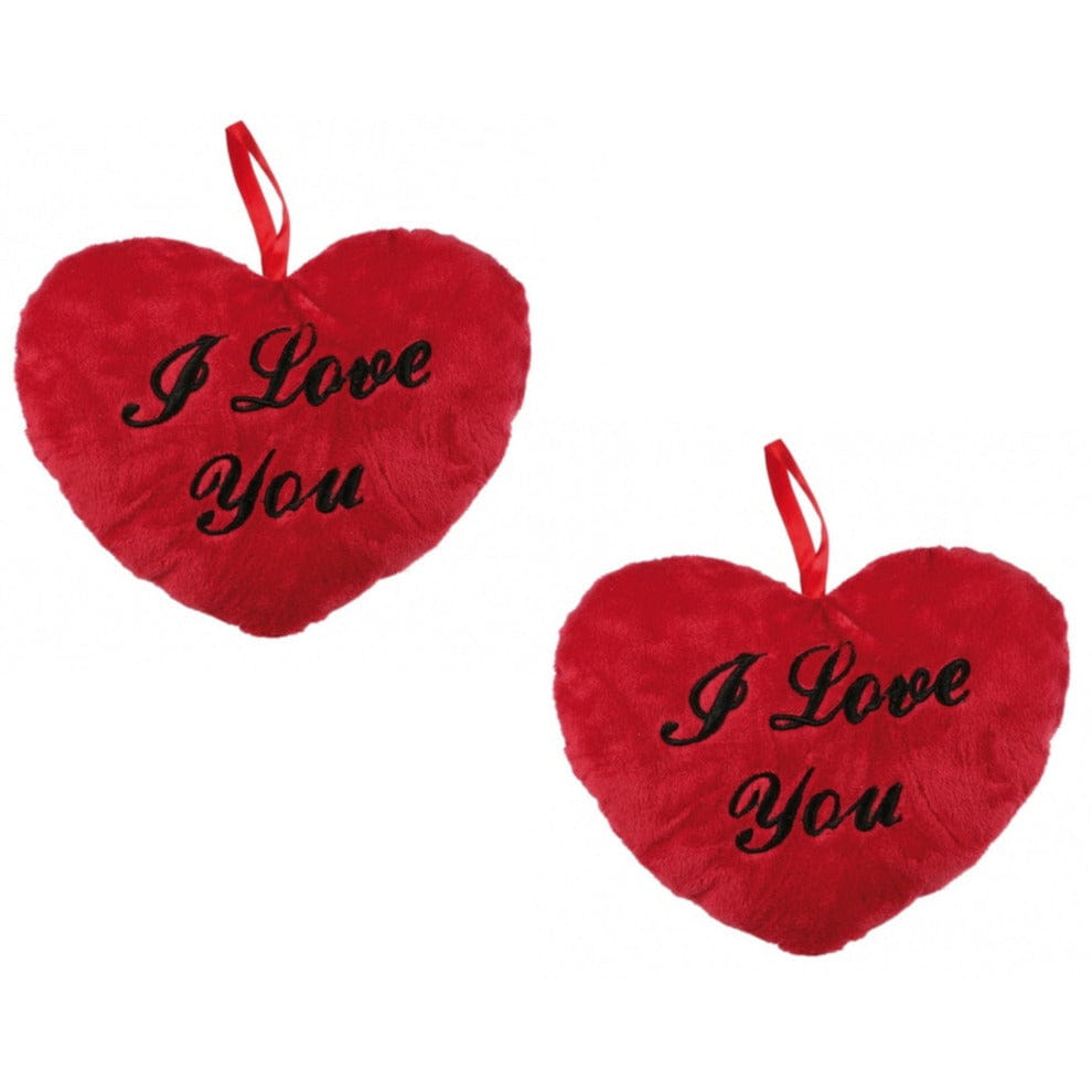 Pluche I Love You hart kussen - 3 stuks - 10 cm - Valentijnsdecoratie