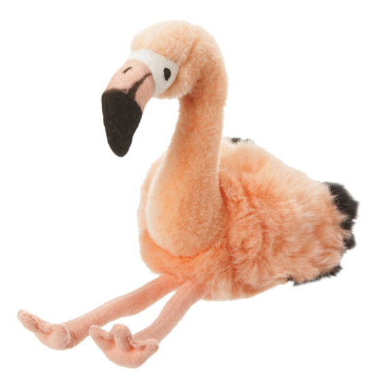 Nature Planet flamingo knuffel - pluche - roze - 18 cm - tropische vogel - dierenknuffel
