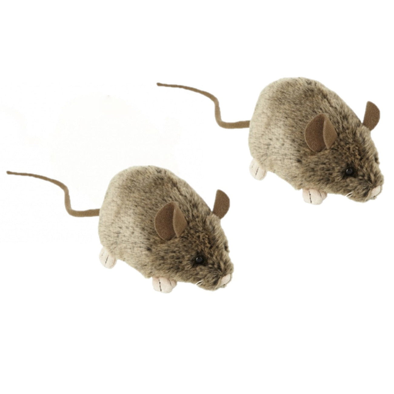 2x knuffel muis - pluche - 12 cm - muizenknuffel